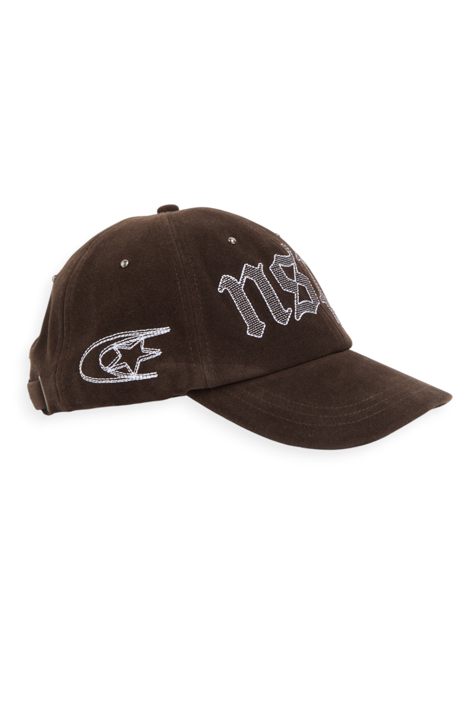 麂皮刺繡 鉚釘帽