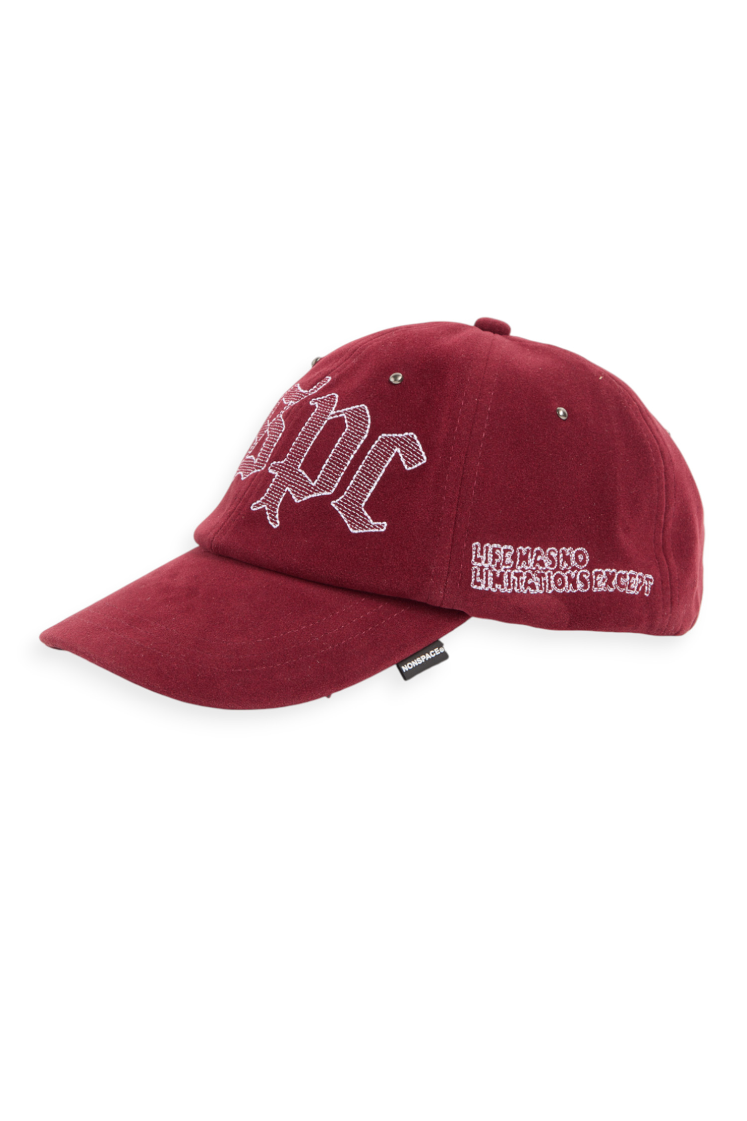 麂皮刺繡 鉚釘帽