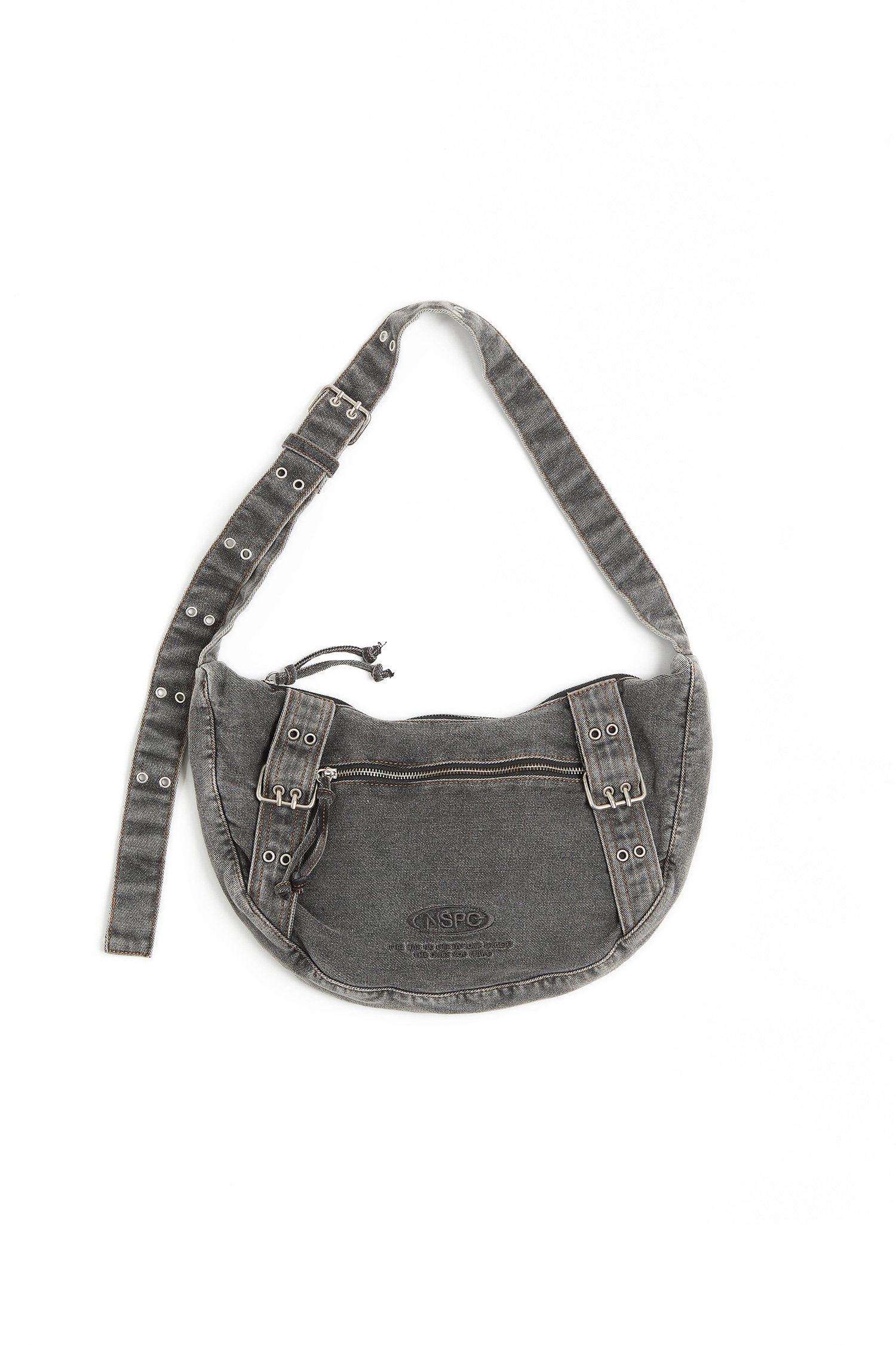 牛仔洗舊半月包