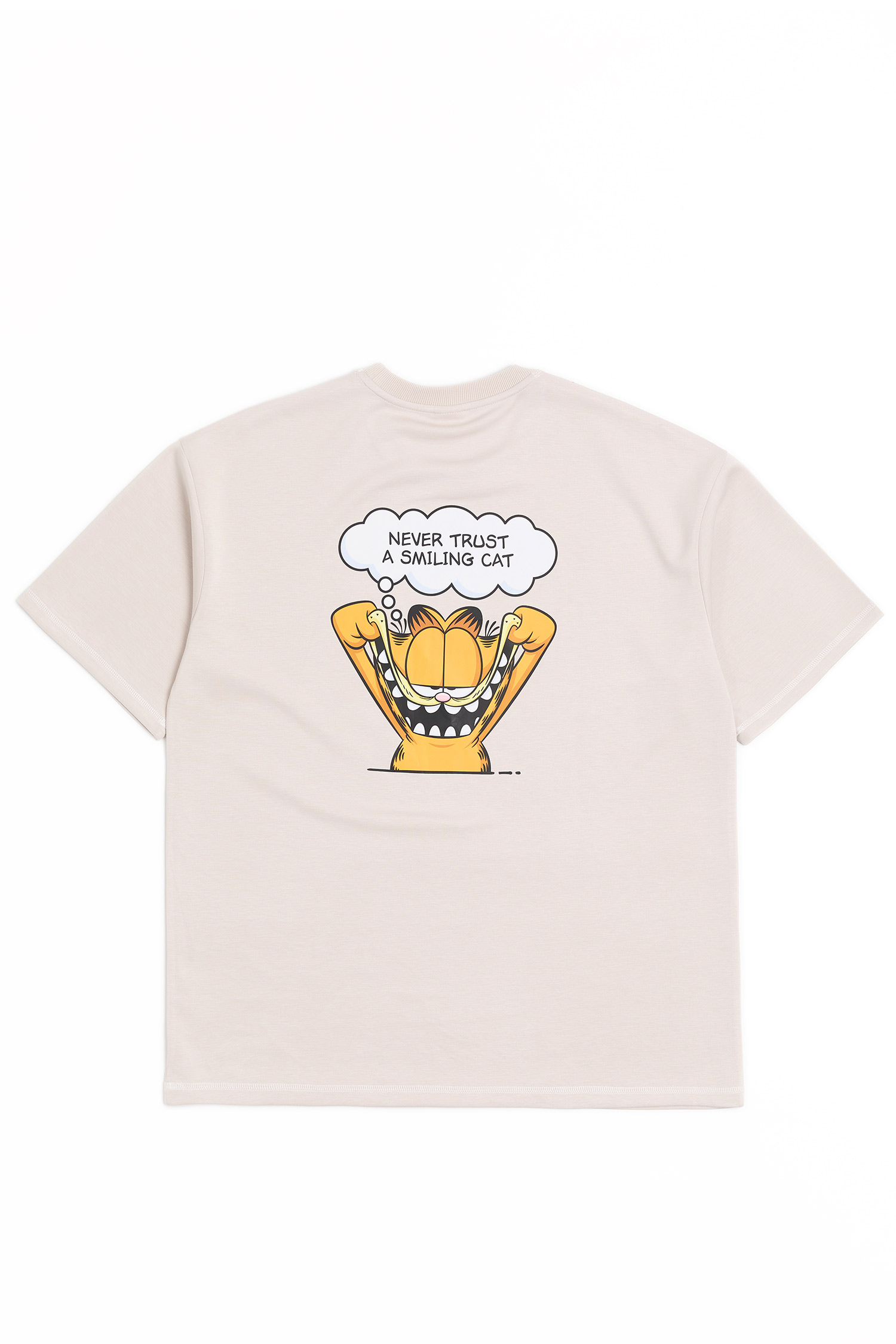 加菲貓 假面微笑 太空棉爬線短袖上衣