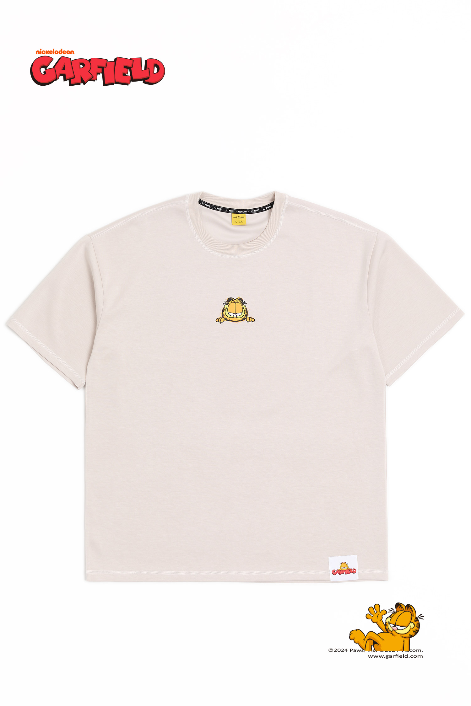 加菲貓 假面微笑 太空棉爬線短袖上衣