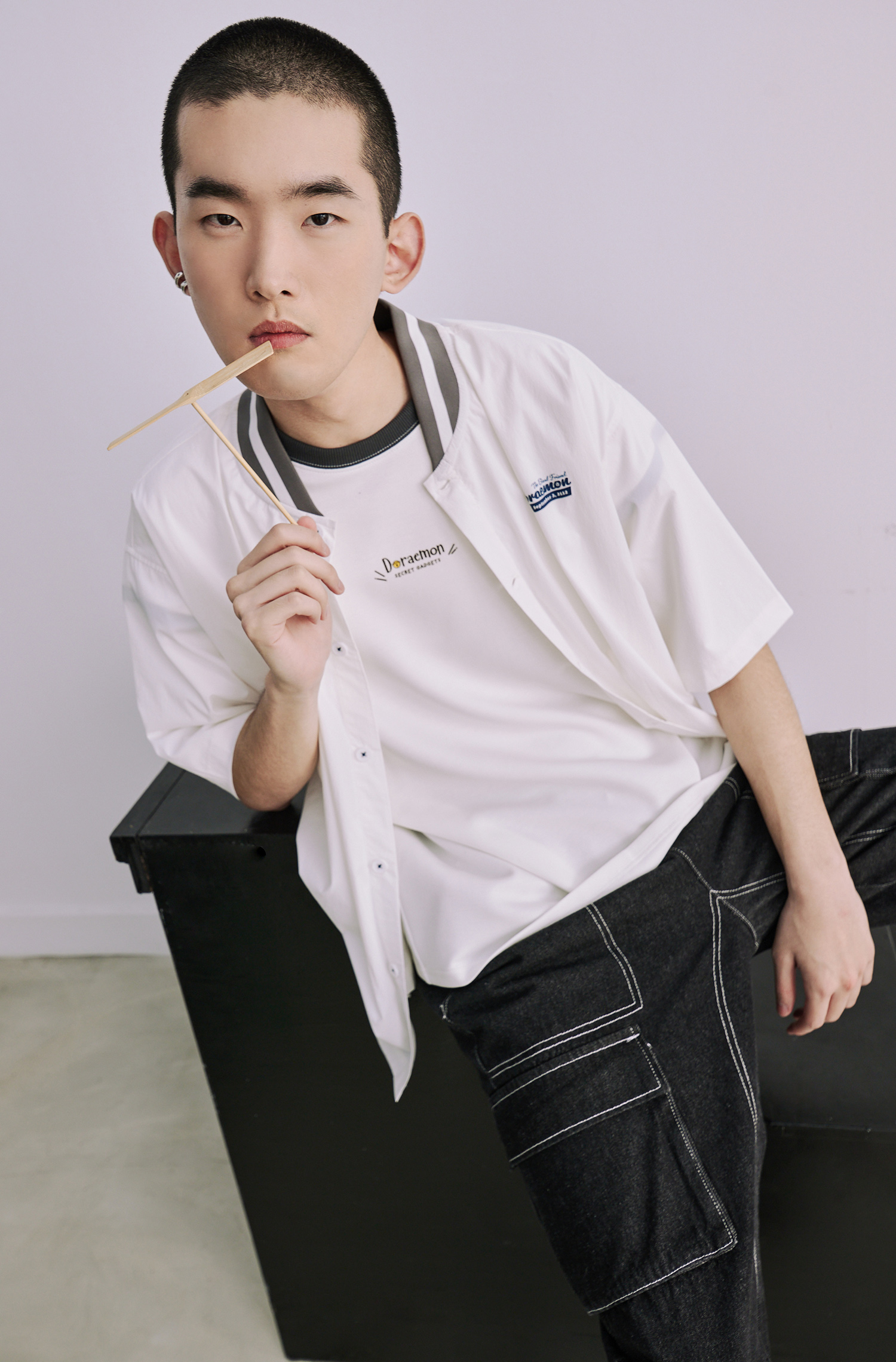 哆啦A夢 美味甜點 印花短袖襯衫