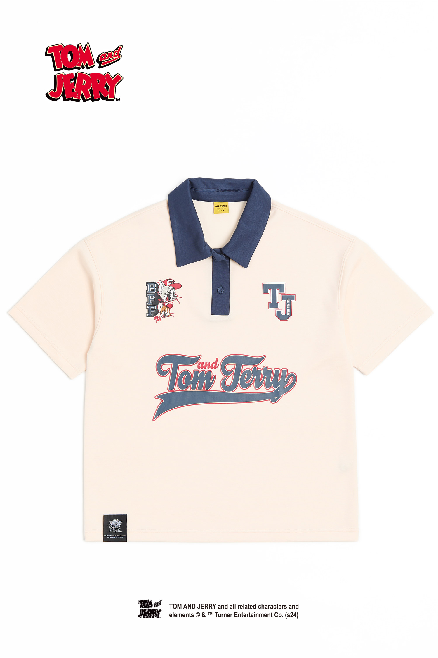 TOM AND JERRY 太空棉半開襟短袖上衣