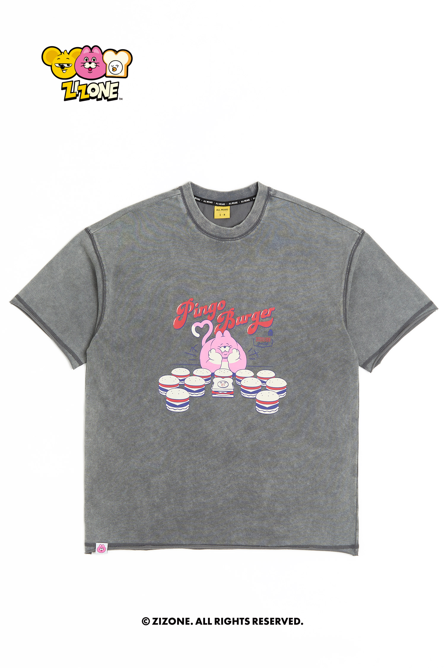 ZIZONE 復古水洗短袖上衣