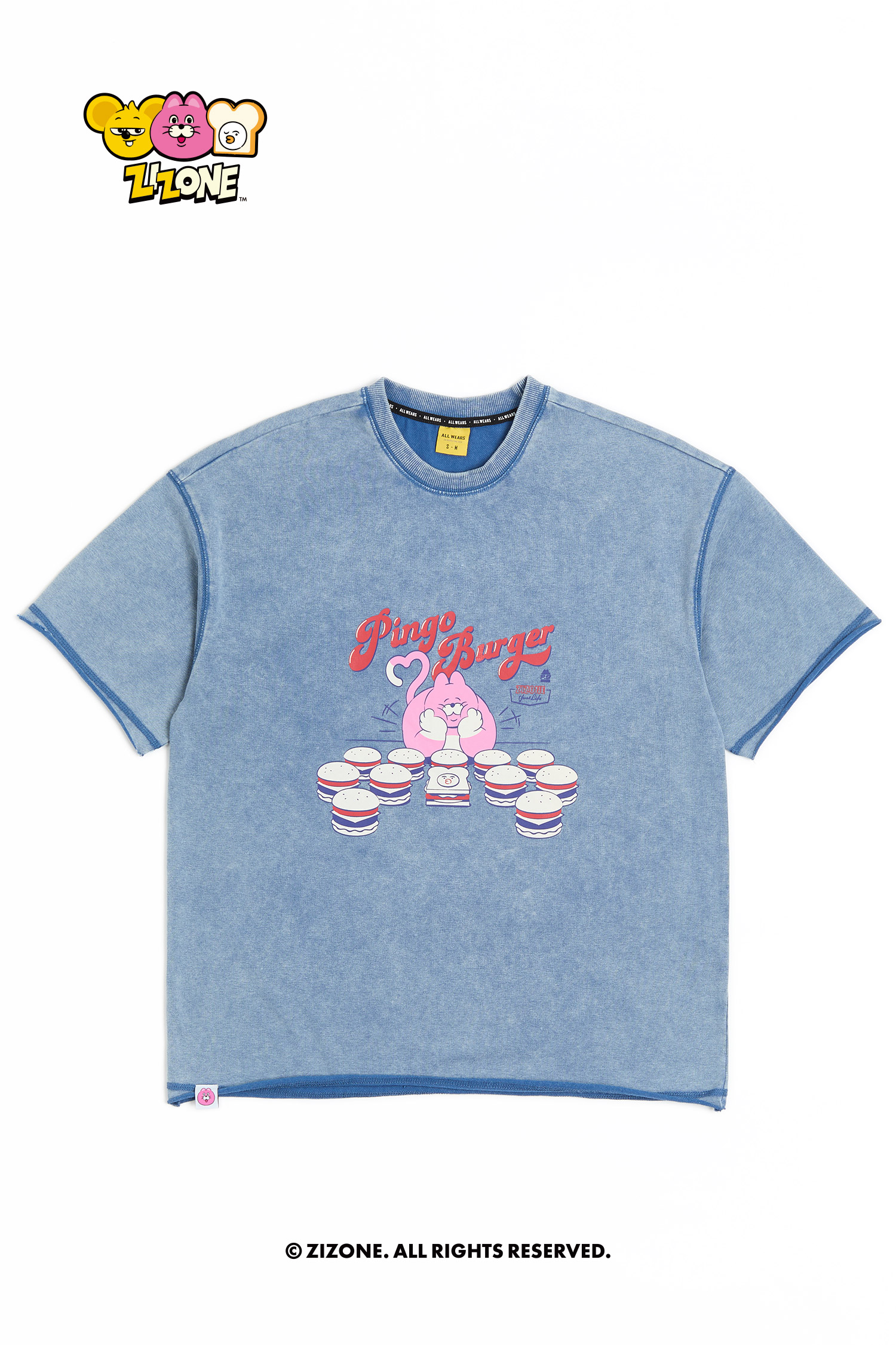 ZIZONE 復古水洗短袖上衣