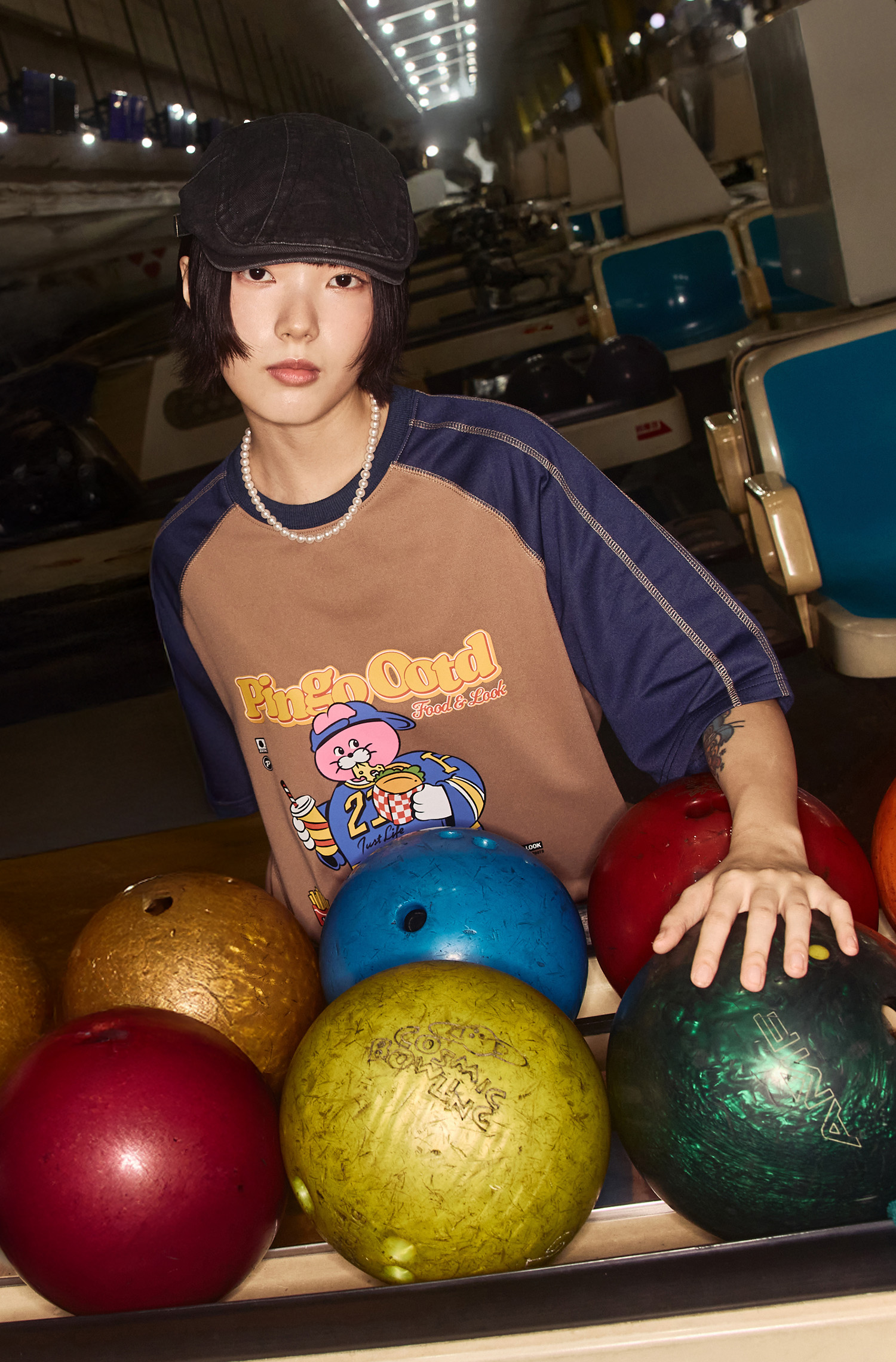 ZIZONE 復古撞色短袖上衣