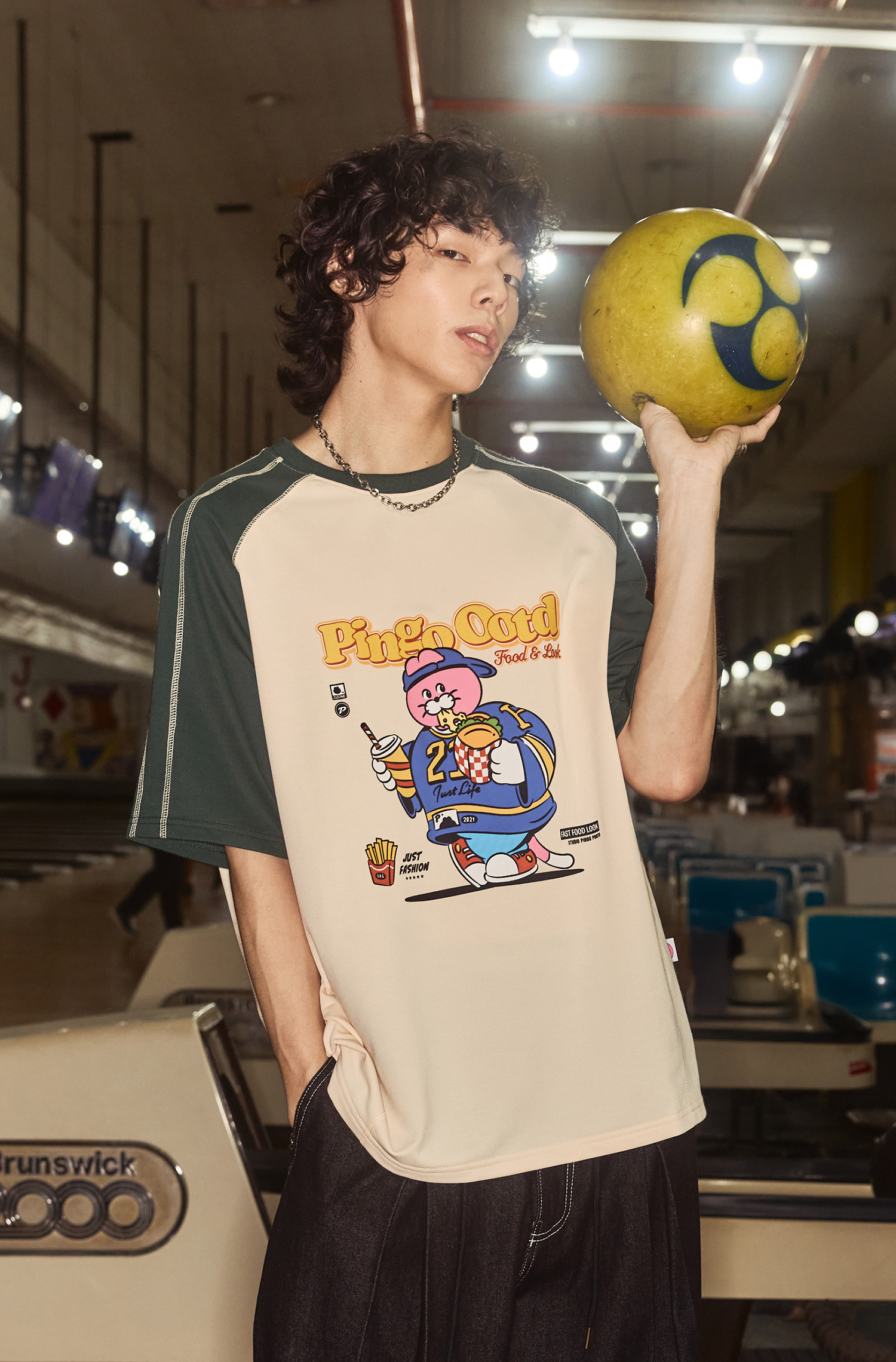 ZIZONE 復古撞色短袖上衣