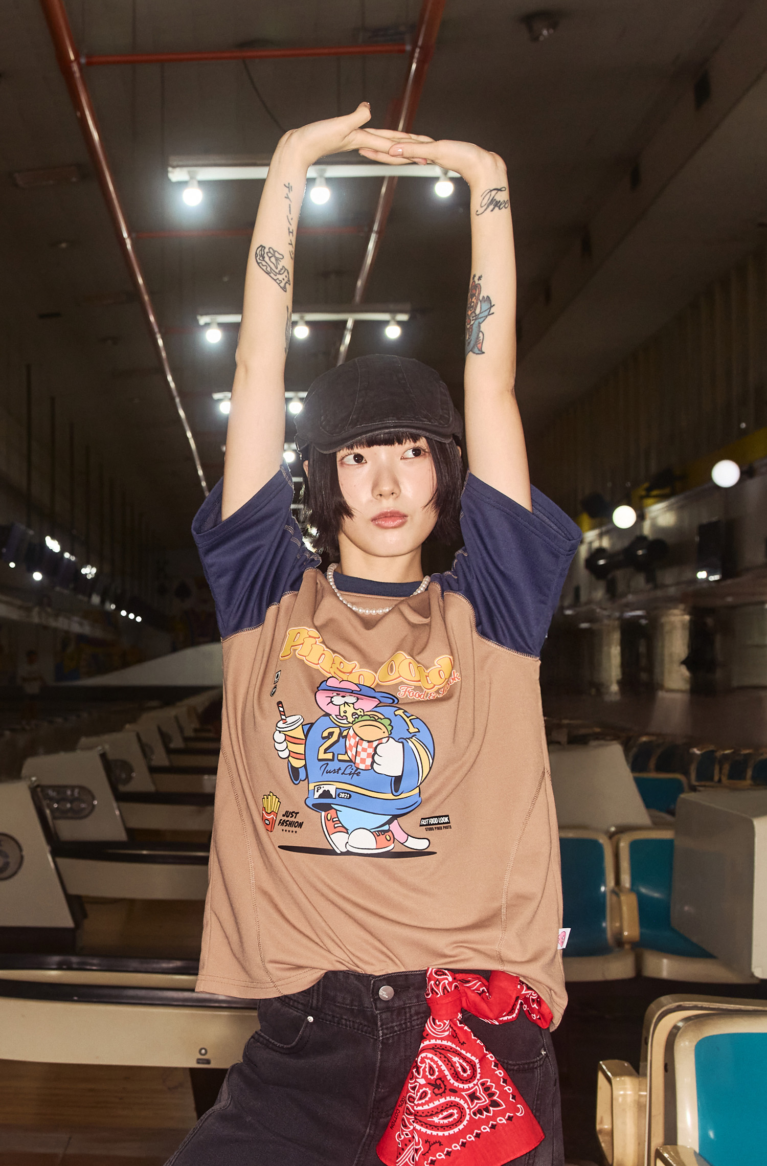 ZIZONE 復古撞色短袖上衣