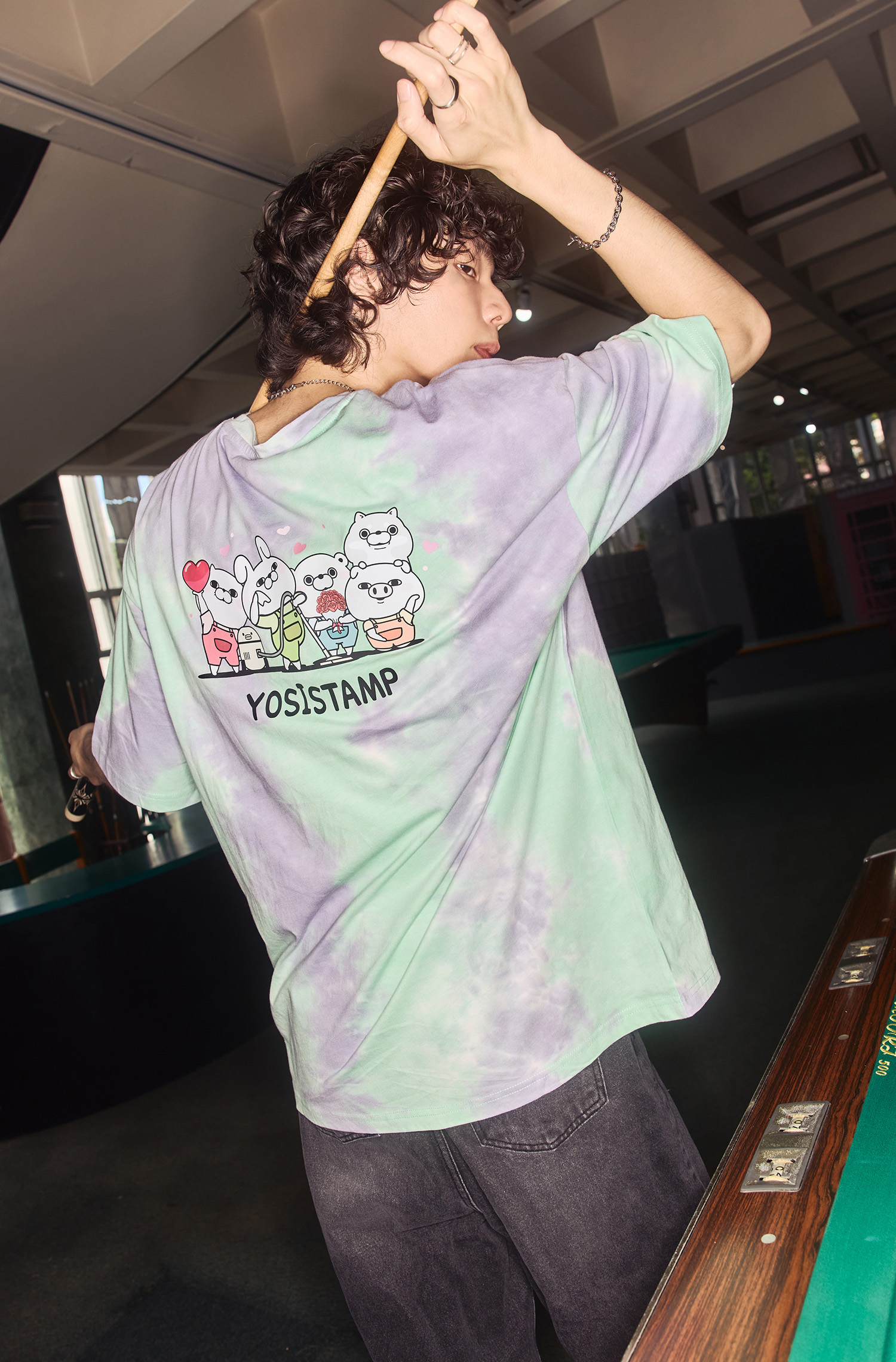 YOSISTAMP 扎染印花短袖上衣