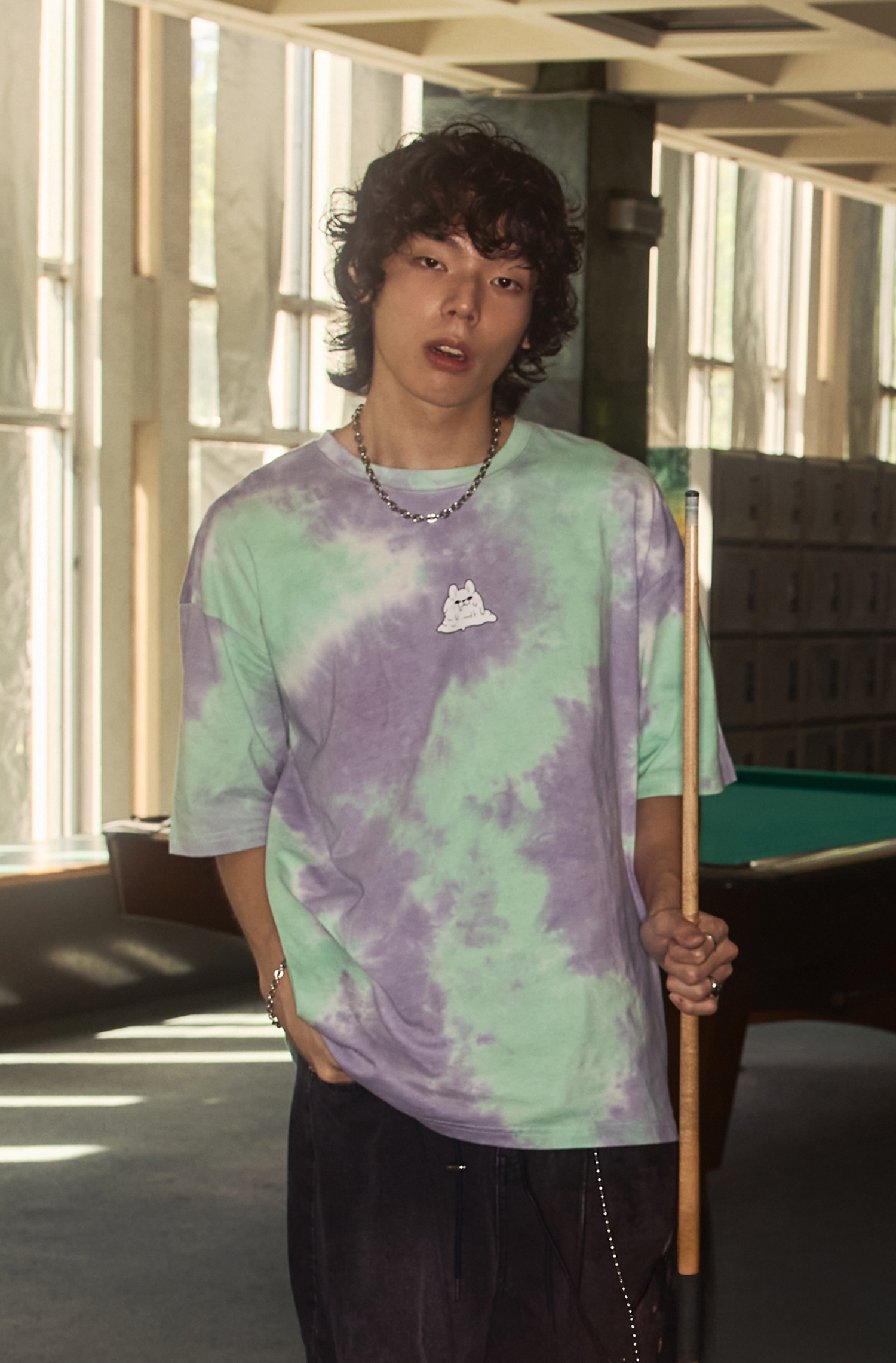 YOSISTAMP 扎染印花短袖上衣