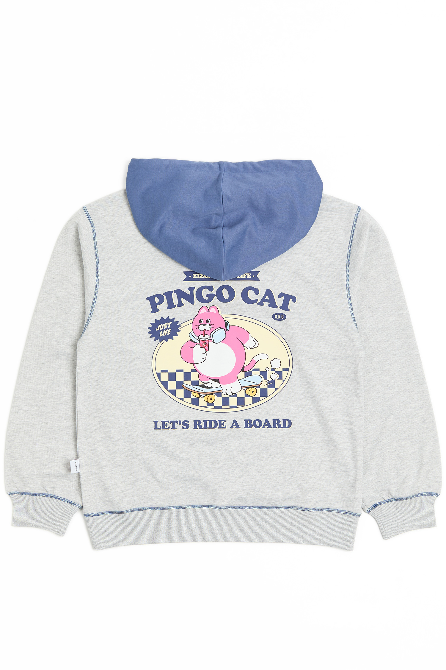 ZIZONE 撞色連帽長袖上衣