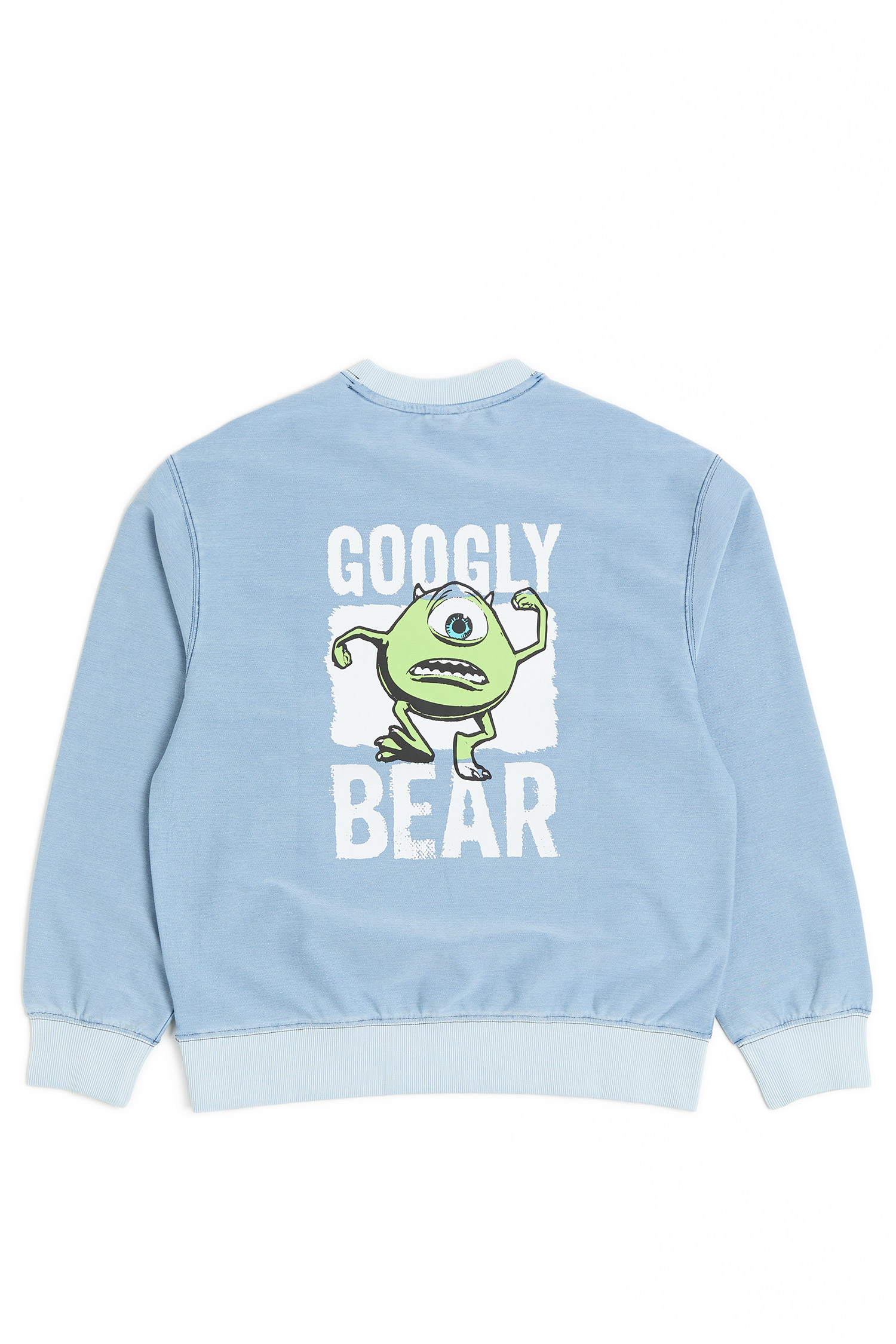 怪獸大學 撞色牛仔印花長袖上衣