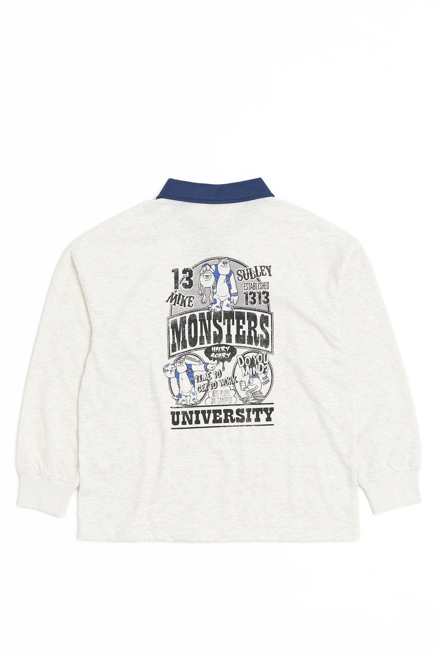 怪獸大學 半開襟撞色印花長袖上衣