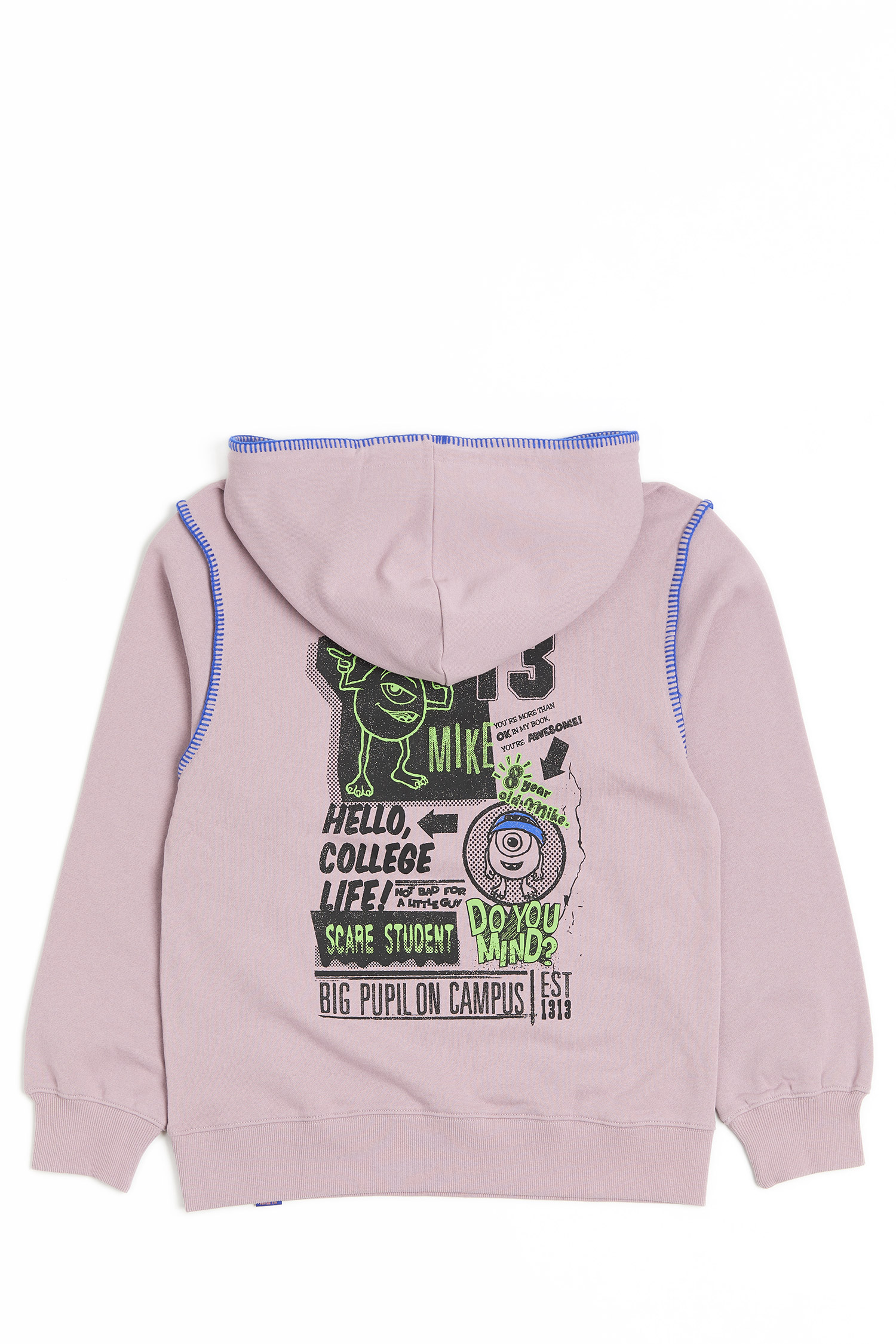 怪獸大學 撞色印花連帽長袖上衣