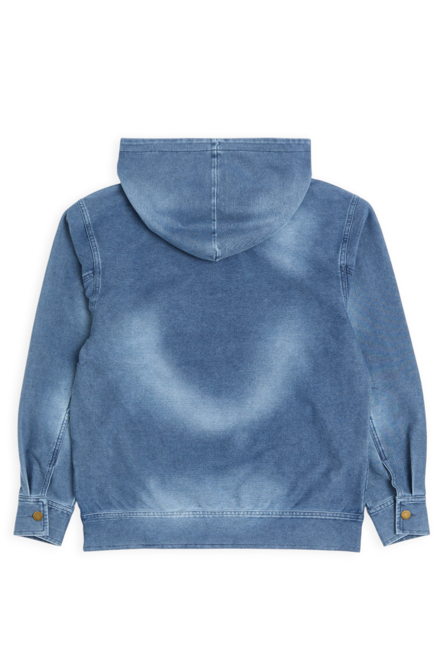 鹿人與泥鰍 剪接牛仔連帽長袖上衣