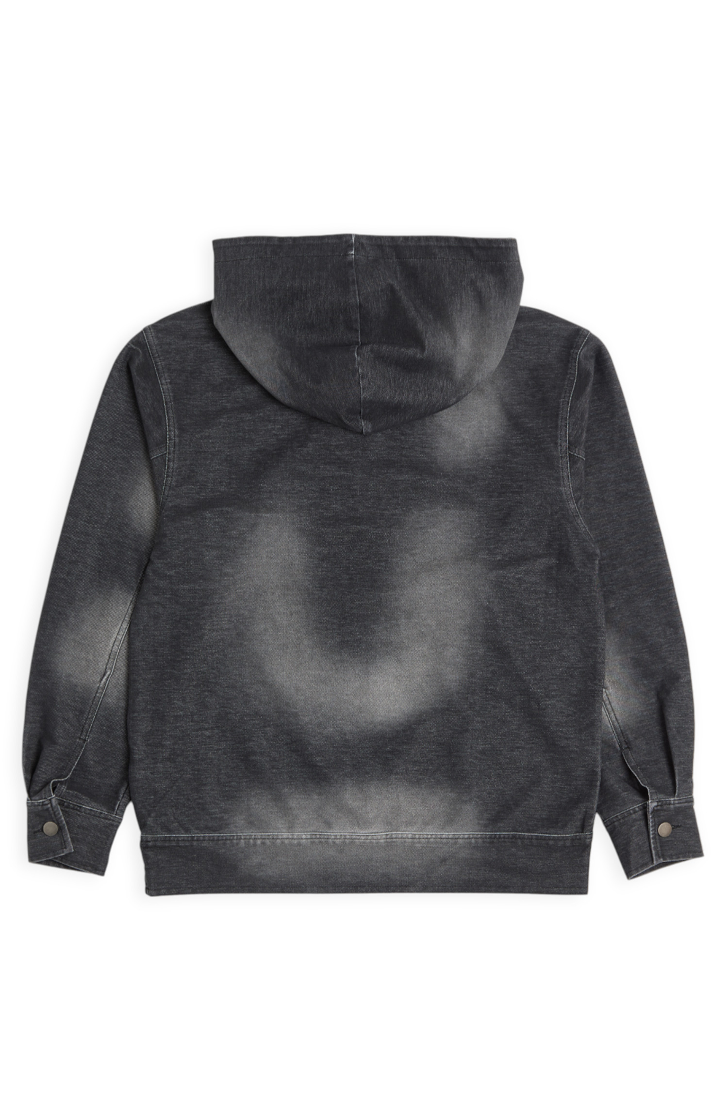 鹿人與泥鰍 剪接牛仔連帽長袖上衣