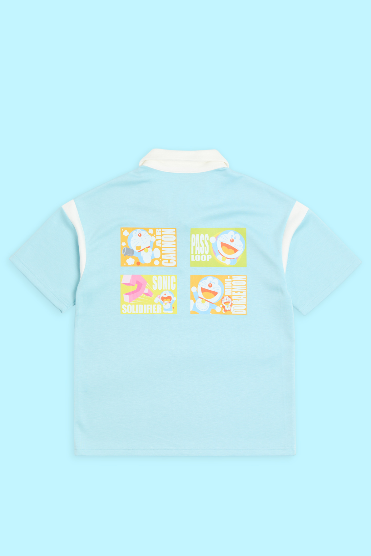 哆啦A夢 綁繩半開襟短袖上衣