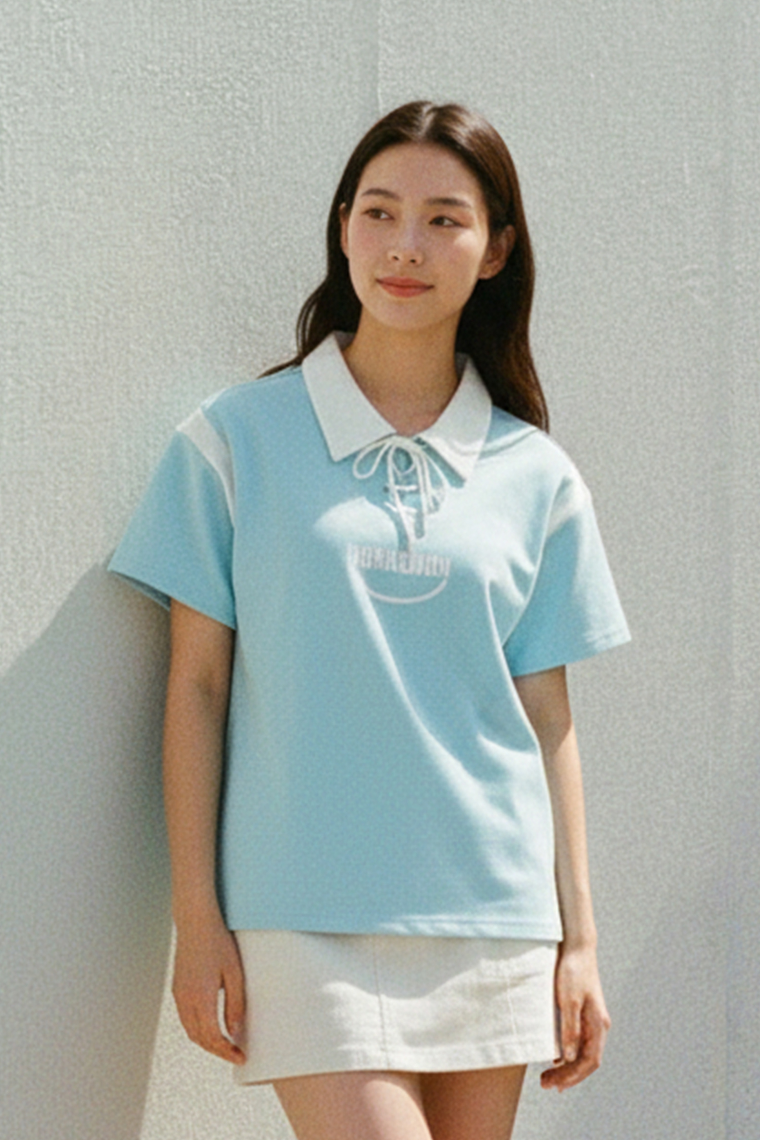 哆啦A夢 綁繩半開襟短袖上衣