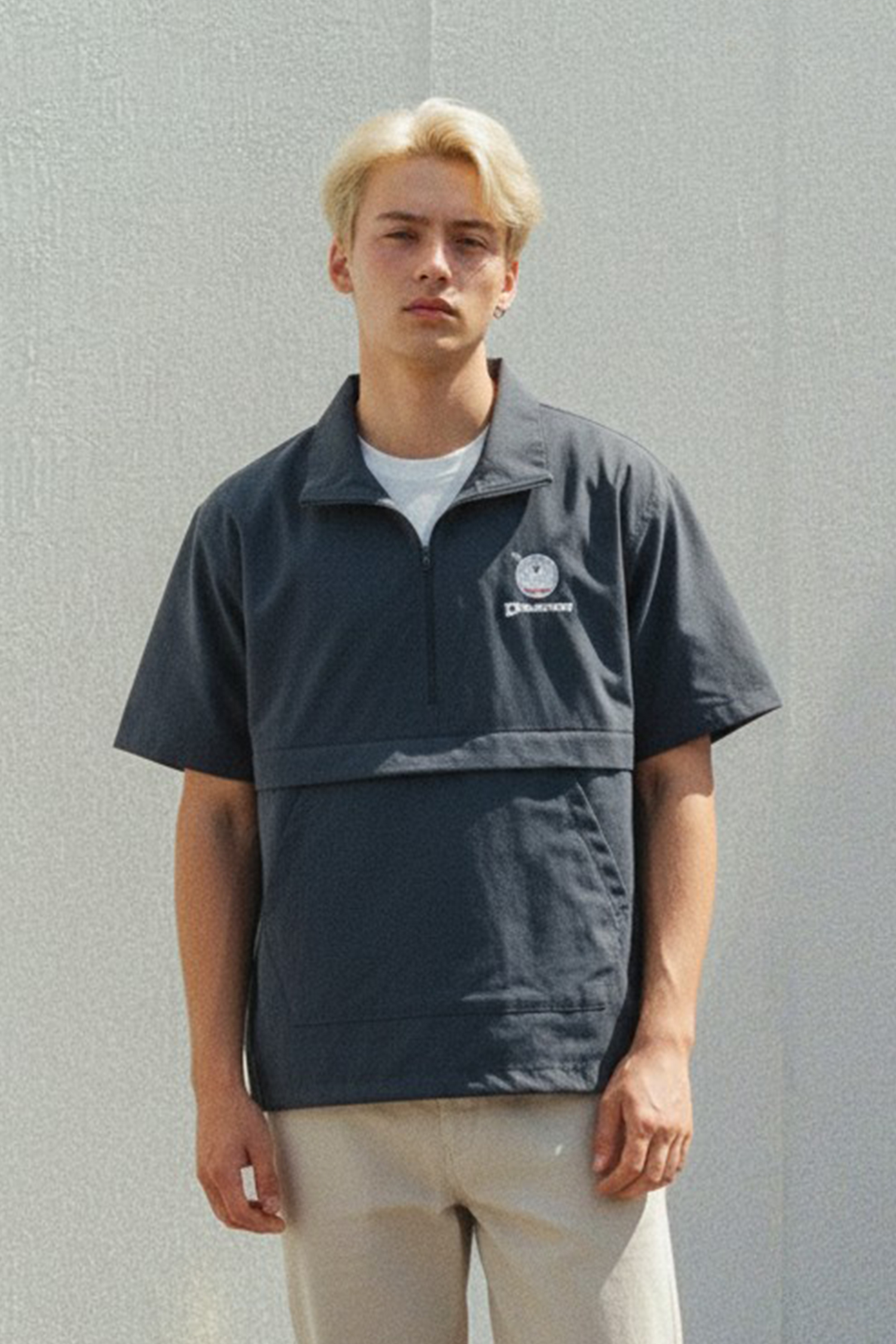 哆啦A夢 半開襟大口袋短袖上衣