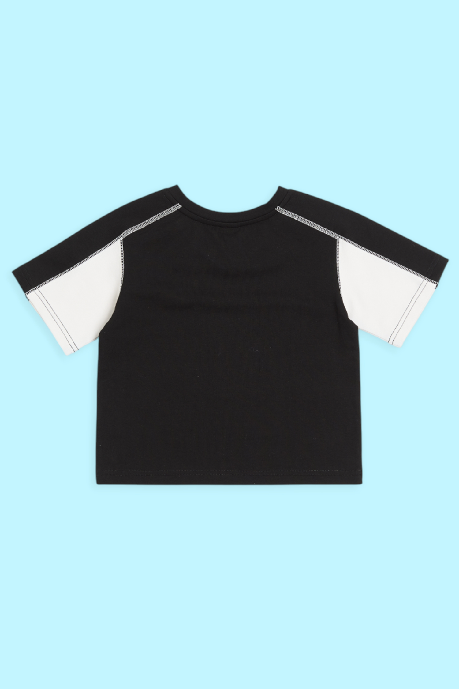 哆啦A夢 V領撞色短袖上衣(童)