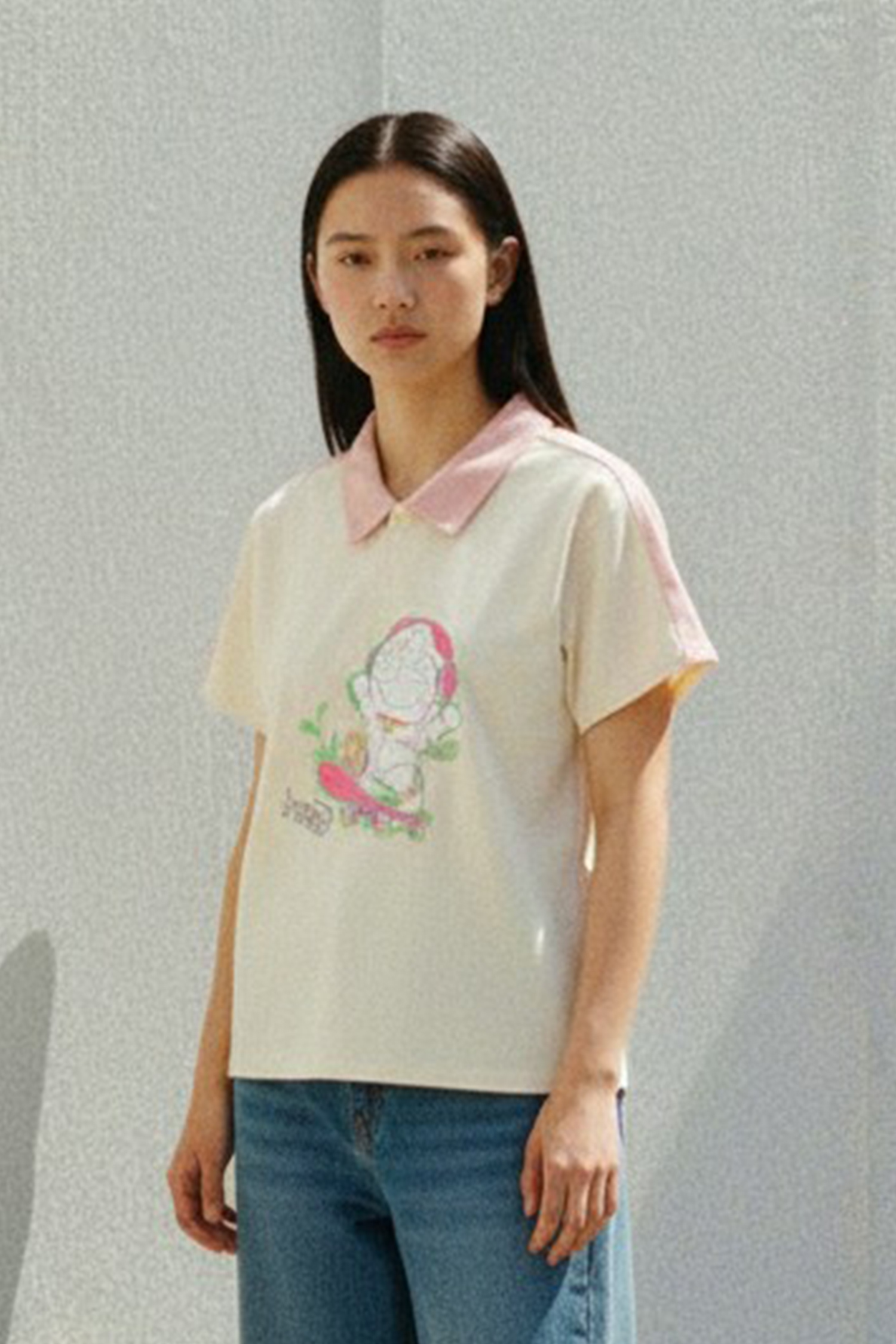 哆啦A夢 街頭滑板 翻領麂皮短袖上衣