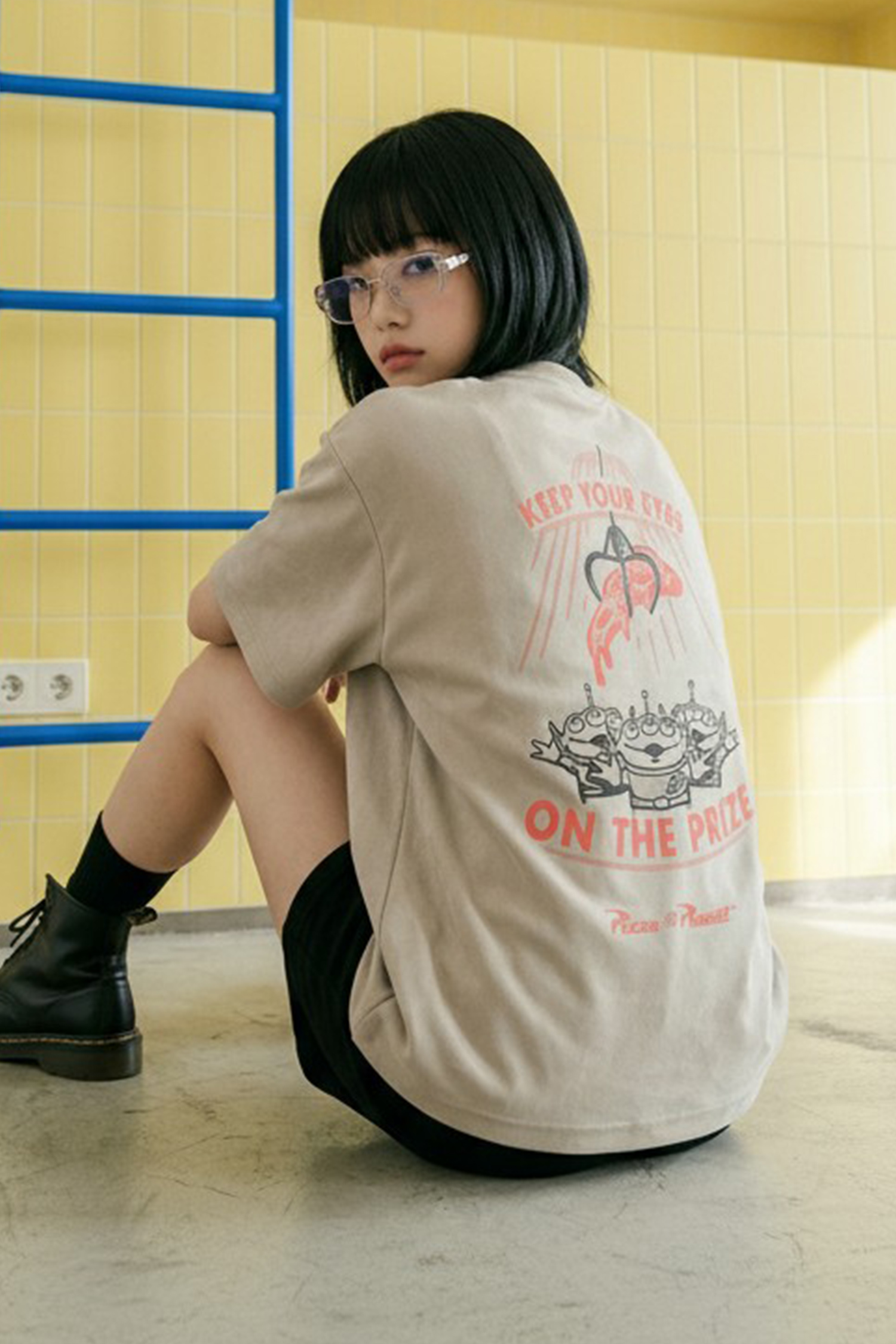 玩具總動員 麂皮印花短袖上衣