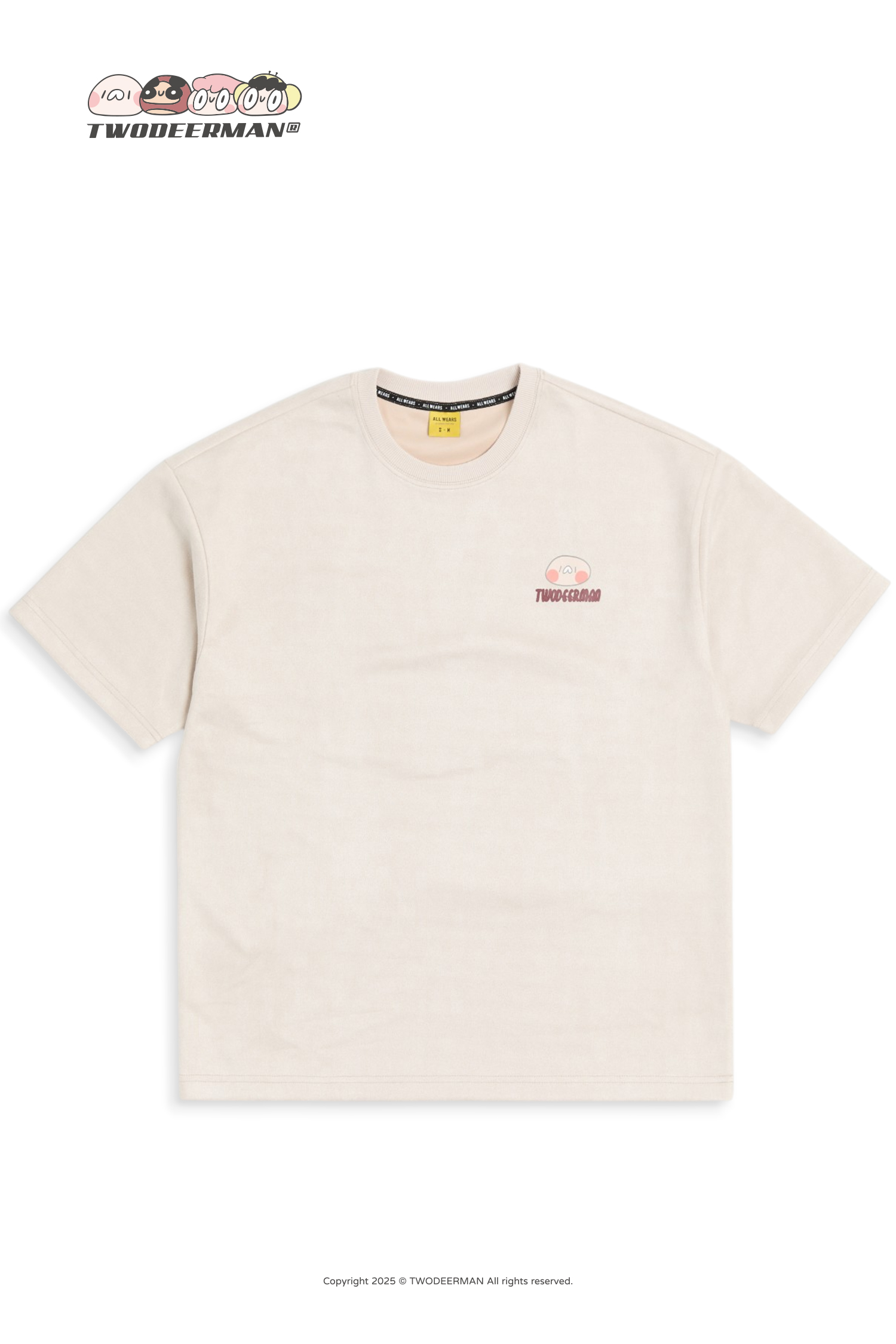 鹿人與泥鰍 麂皮印花短袖上衣