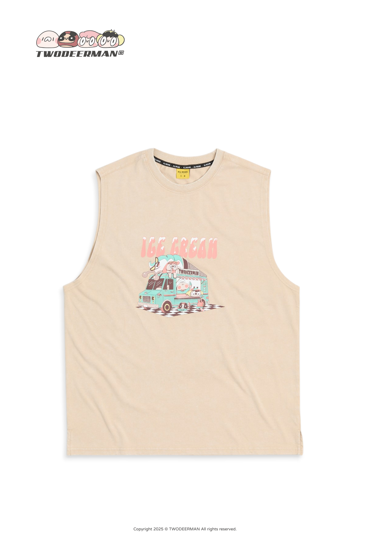 鹿人與泥鰍 水洗印花背心