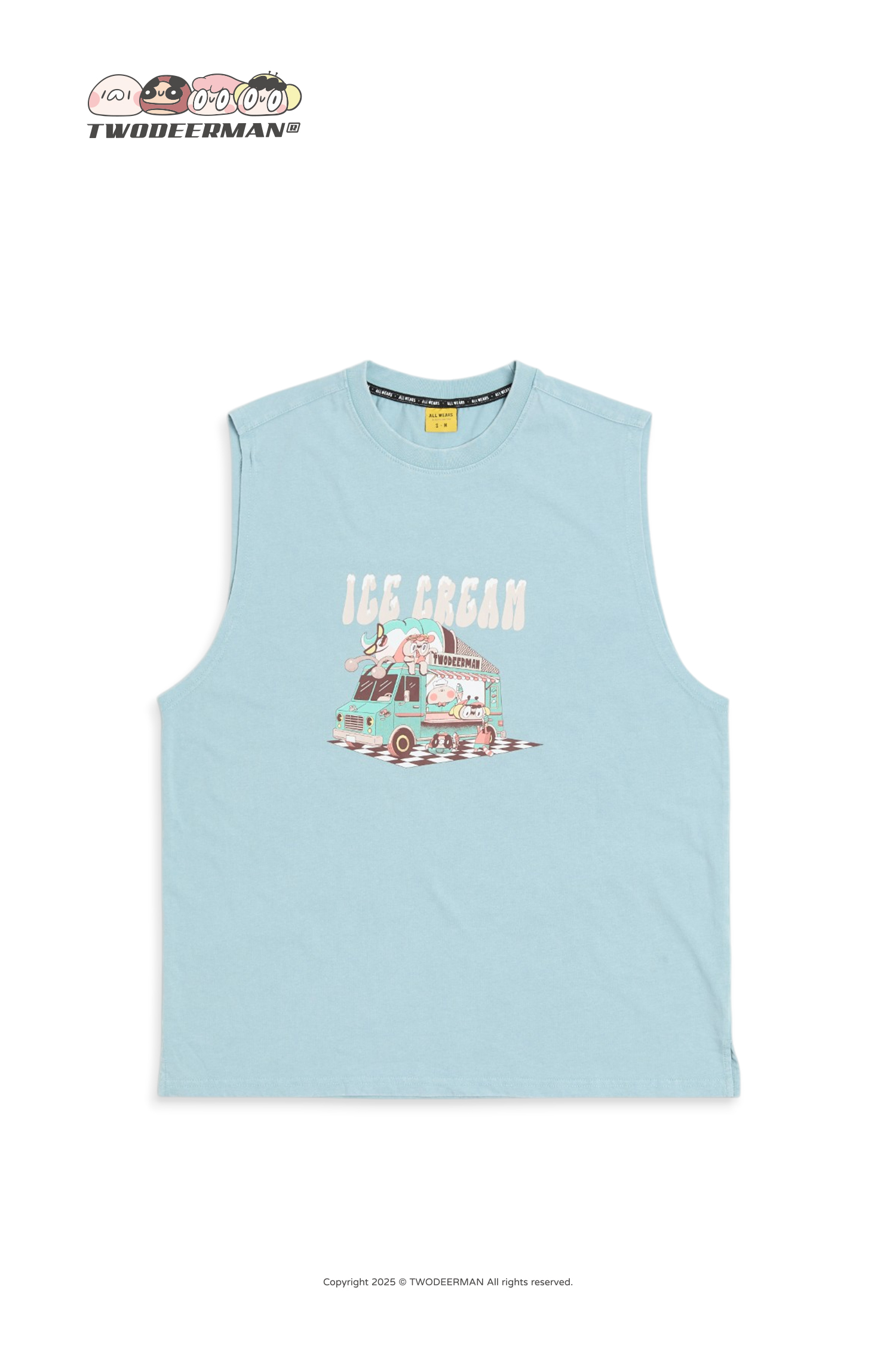 鹿人與泥鰍 水洗印花背心