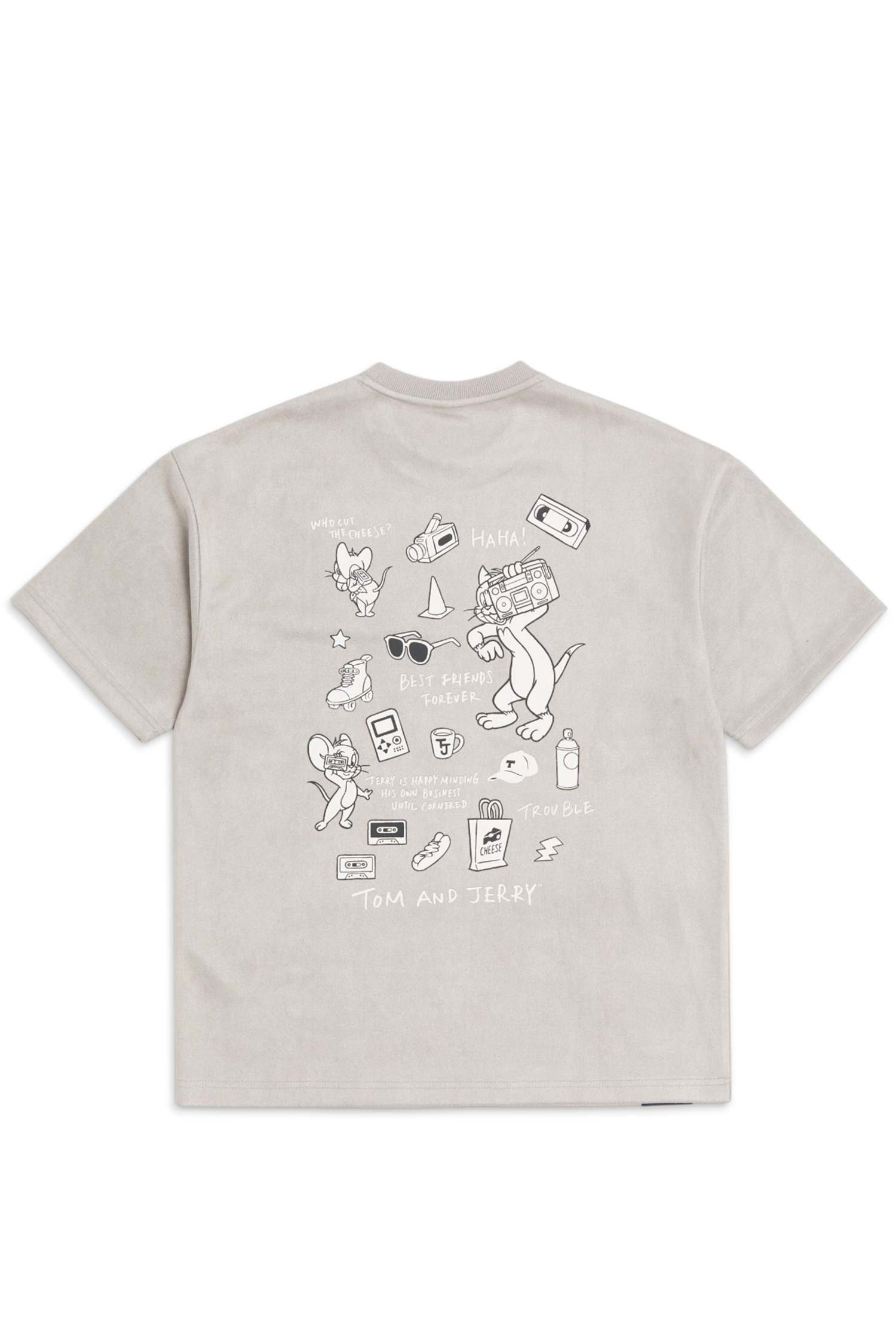 TOM AND JERRY 嬉鬧時光 麂皮短袖上衣