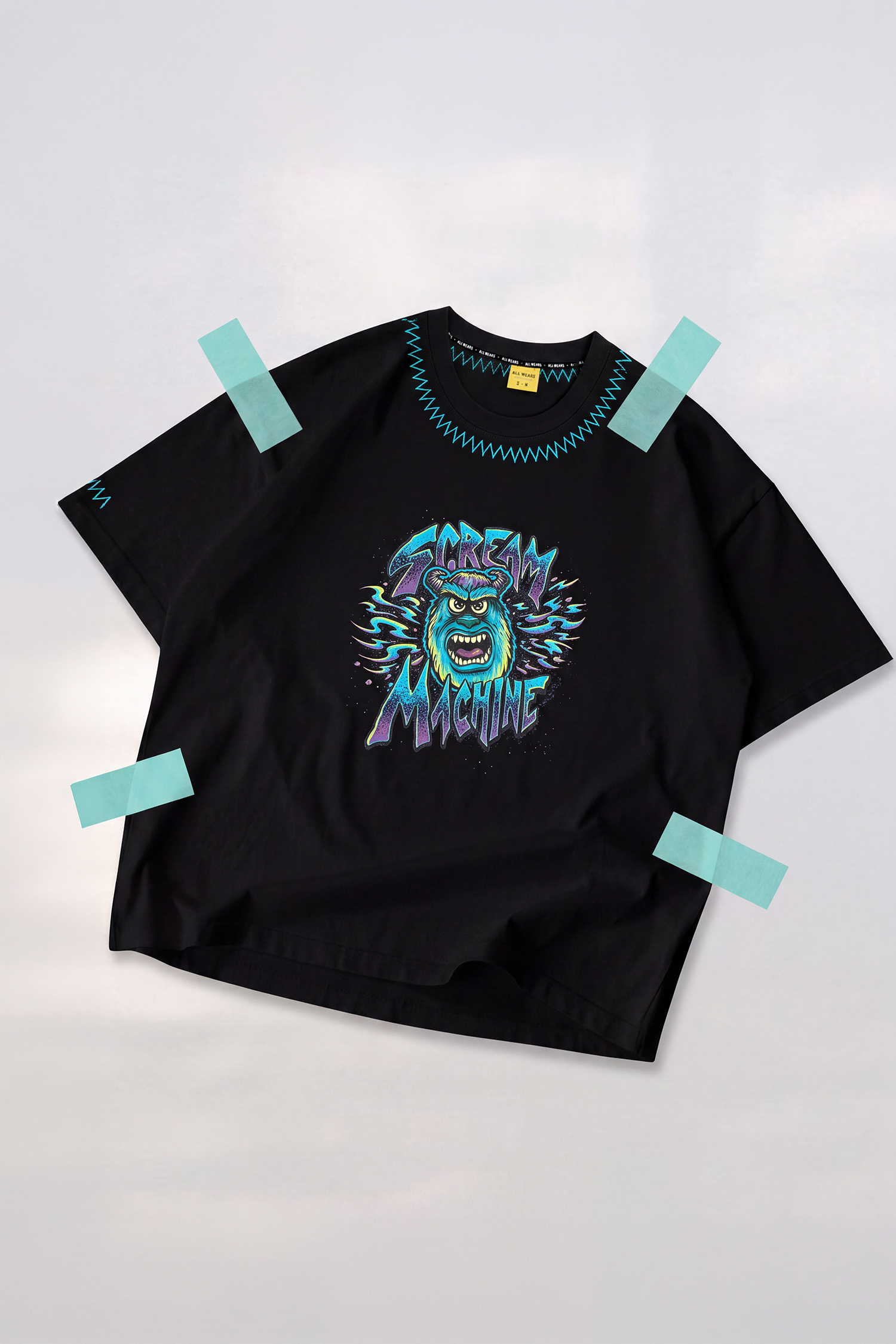 怪獸大學 領口撞色刺繡短袖上衣