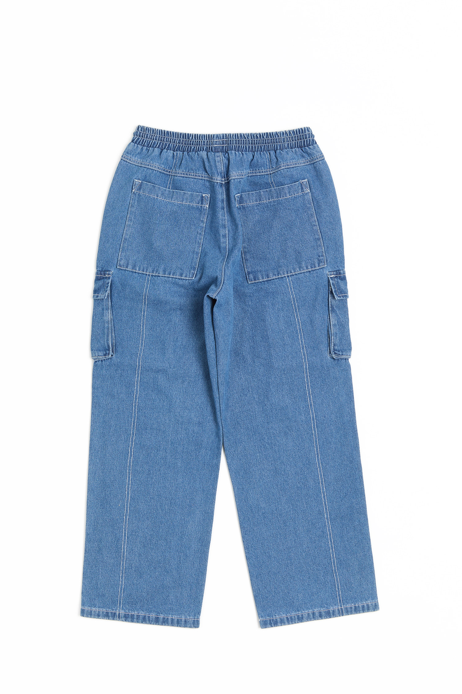 ALL WEARS 明線大口袋牛仔長褲