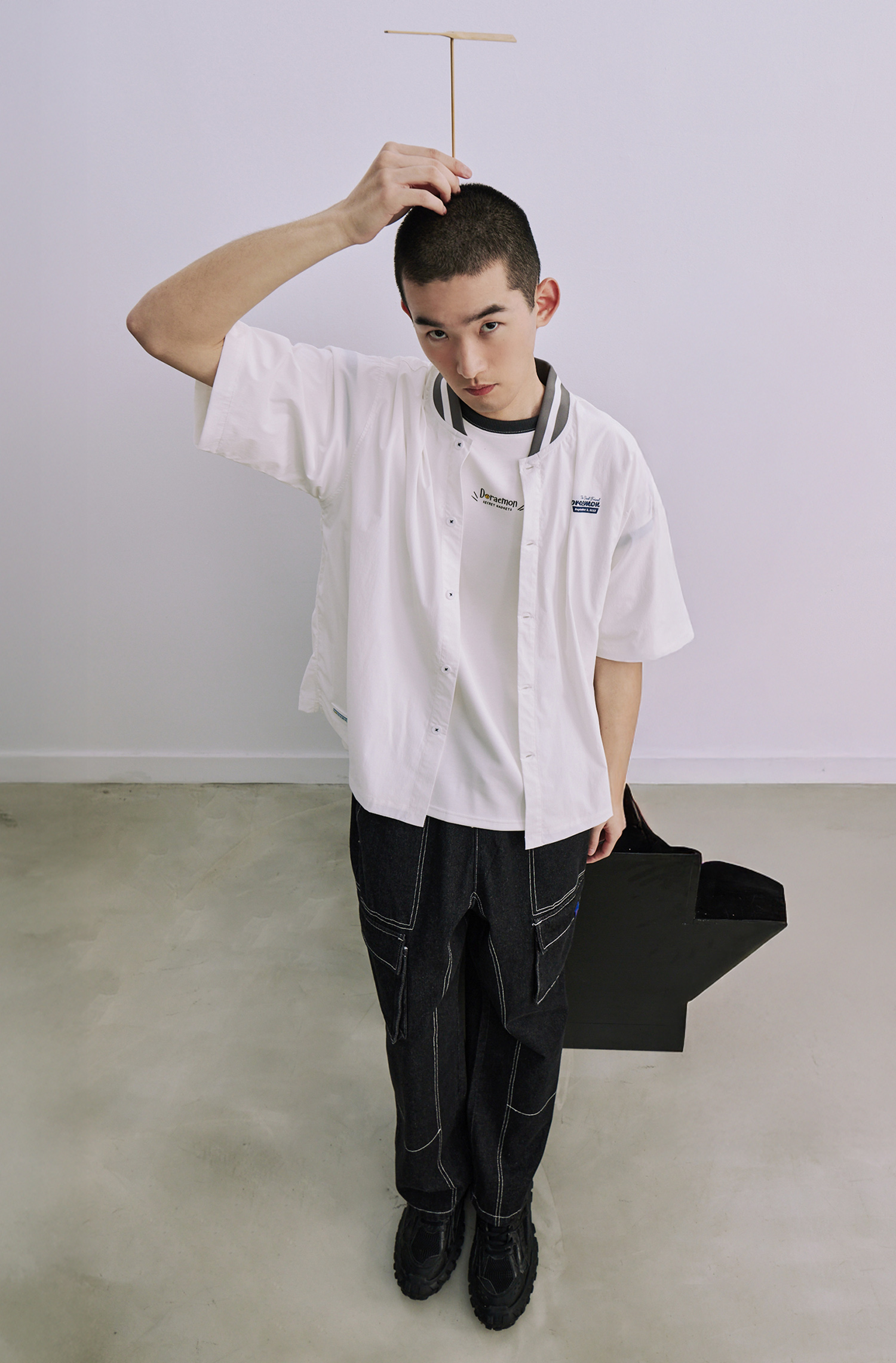 ALL WEARS 明線大口袋牛仔長褲