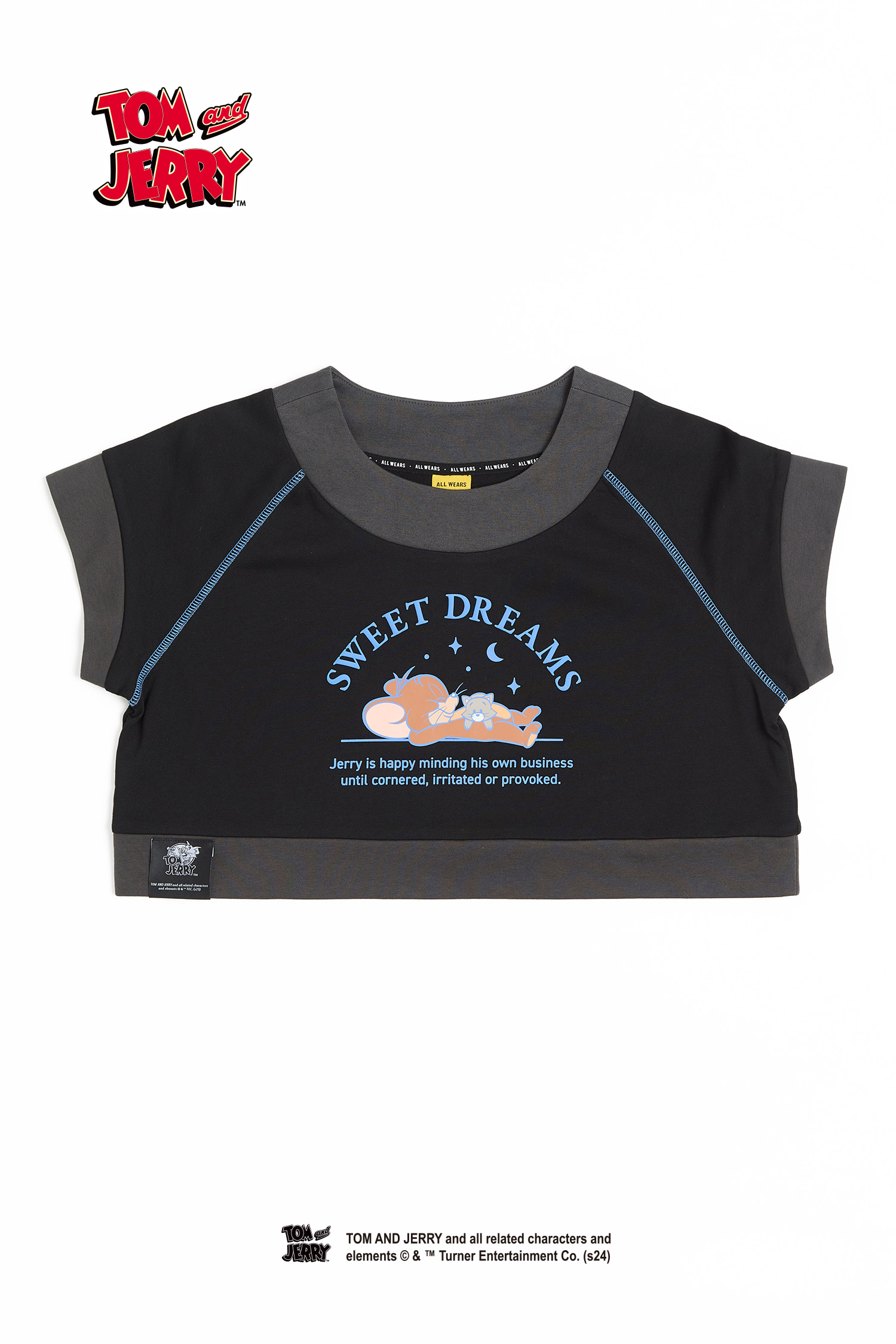 TOM AND JERRY 寬短版印花短袖上衣(女)