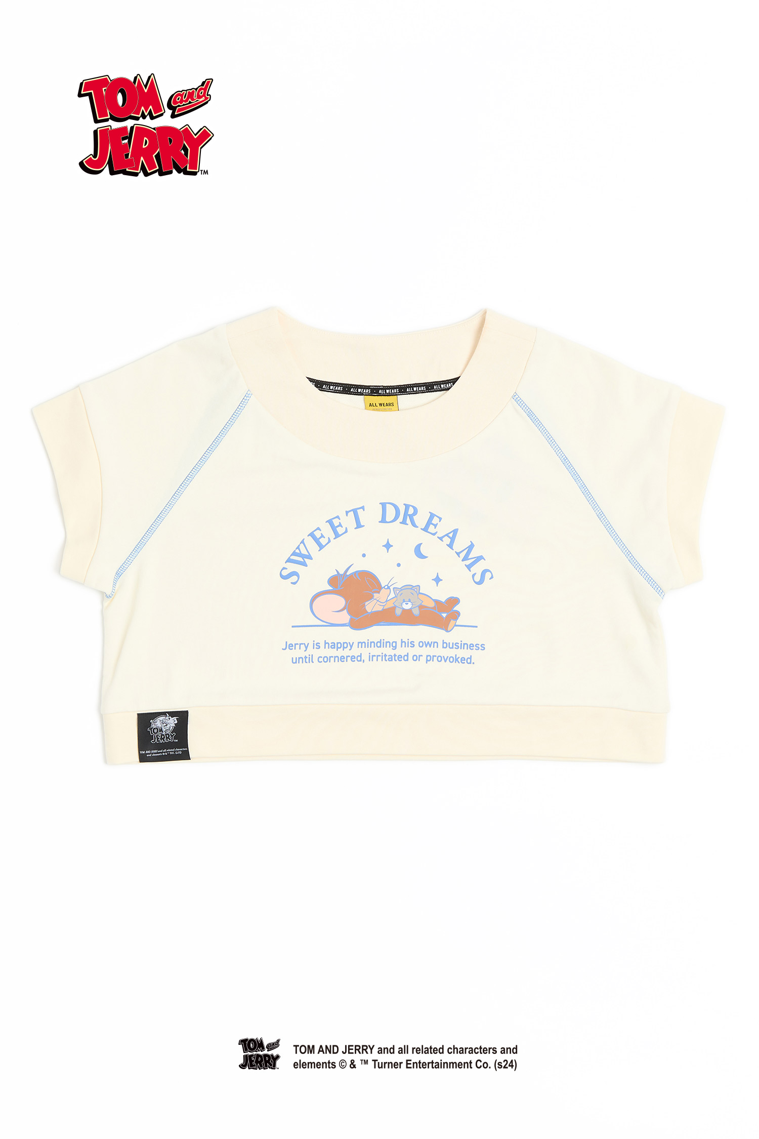 TOM AND JERRY 寬短版印花短袖上衣(女)