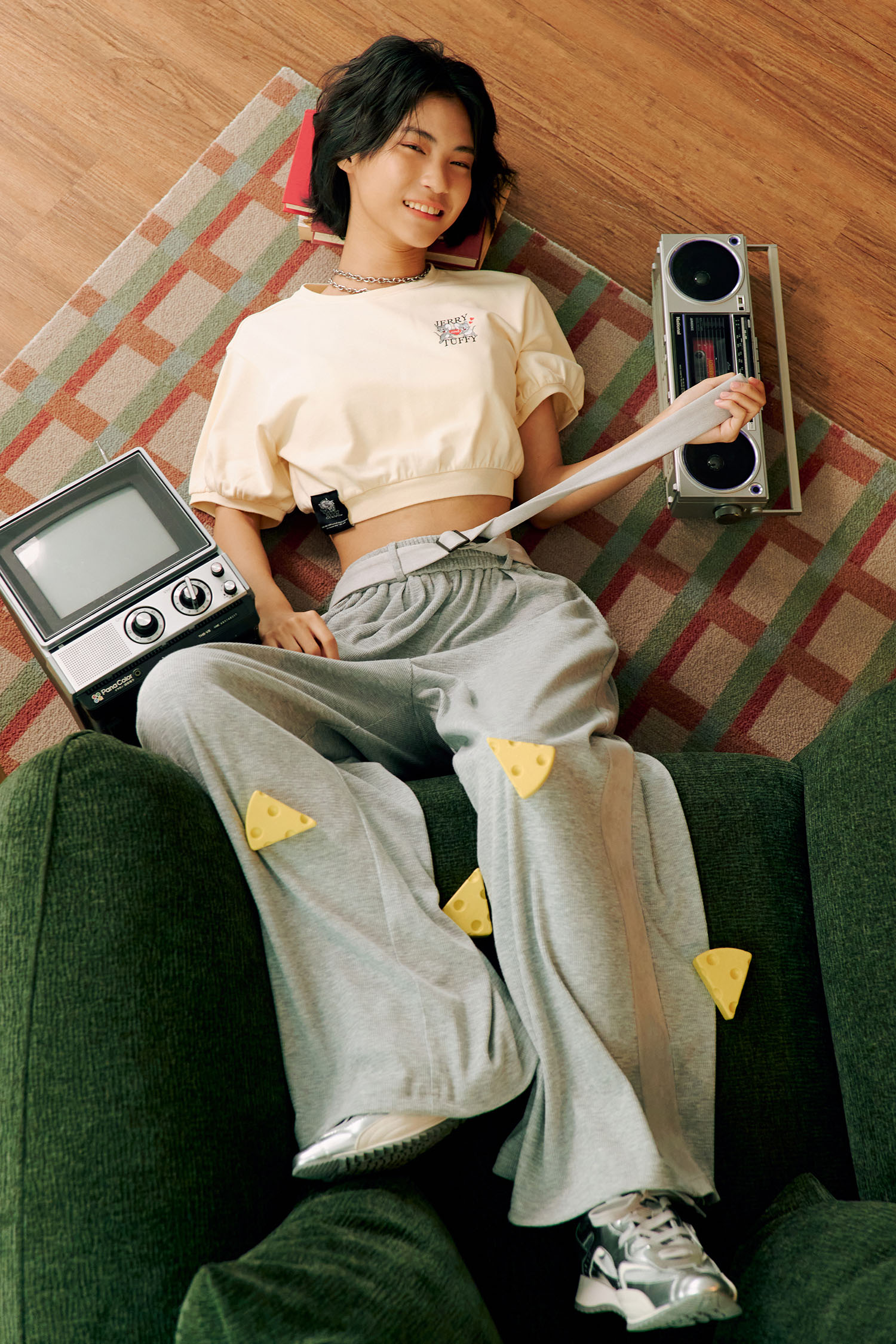 TOM AND JERRY 縮腰印花短袖上衣(女)