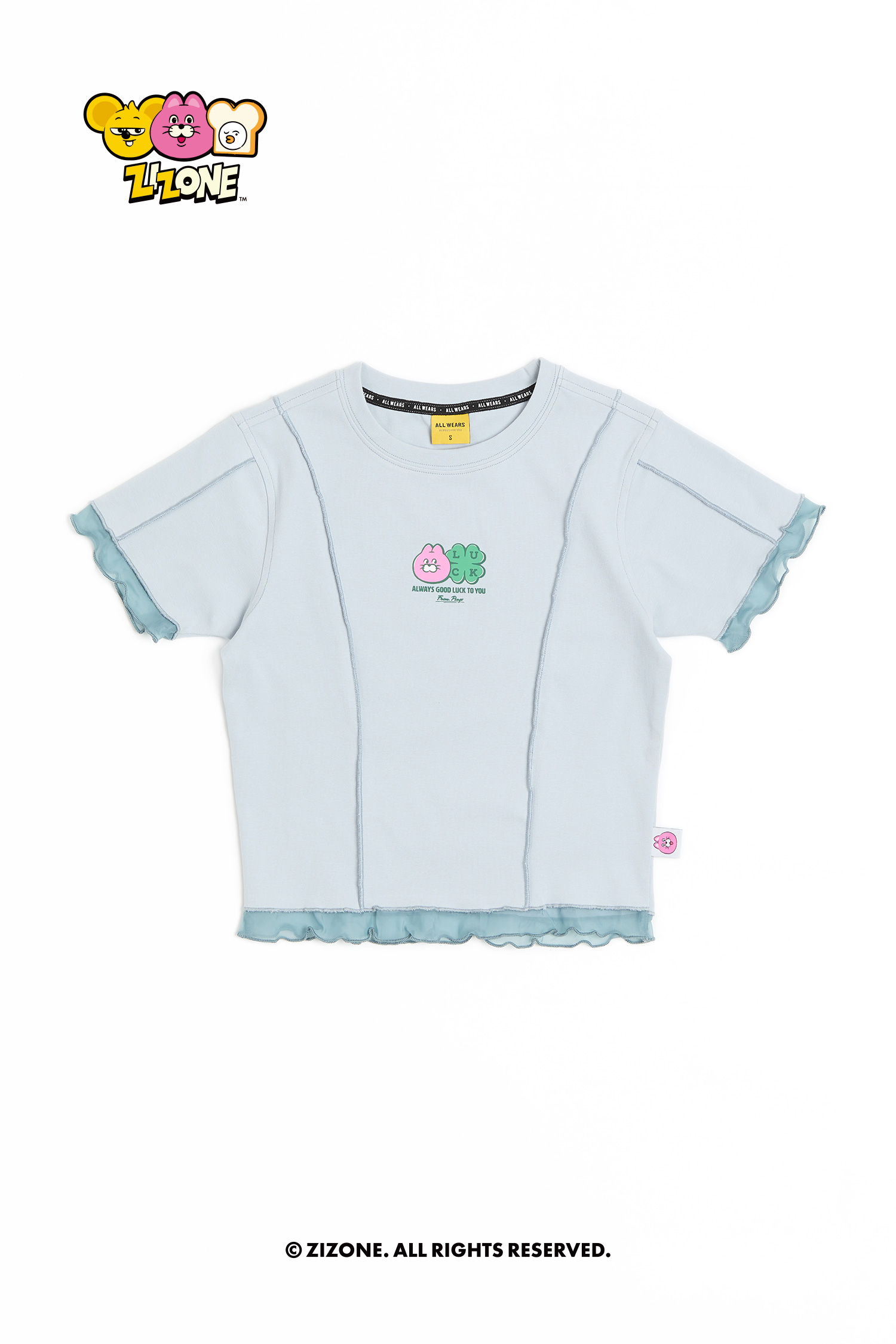 ZIZONE 假兩件短袖上衣(女)