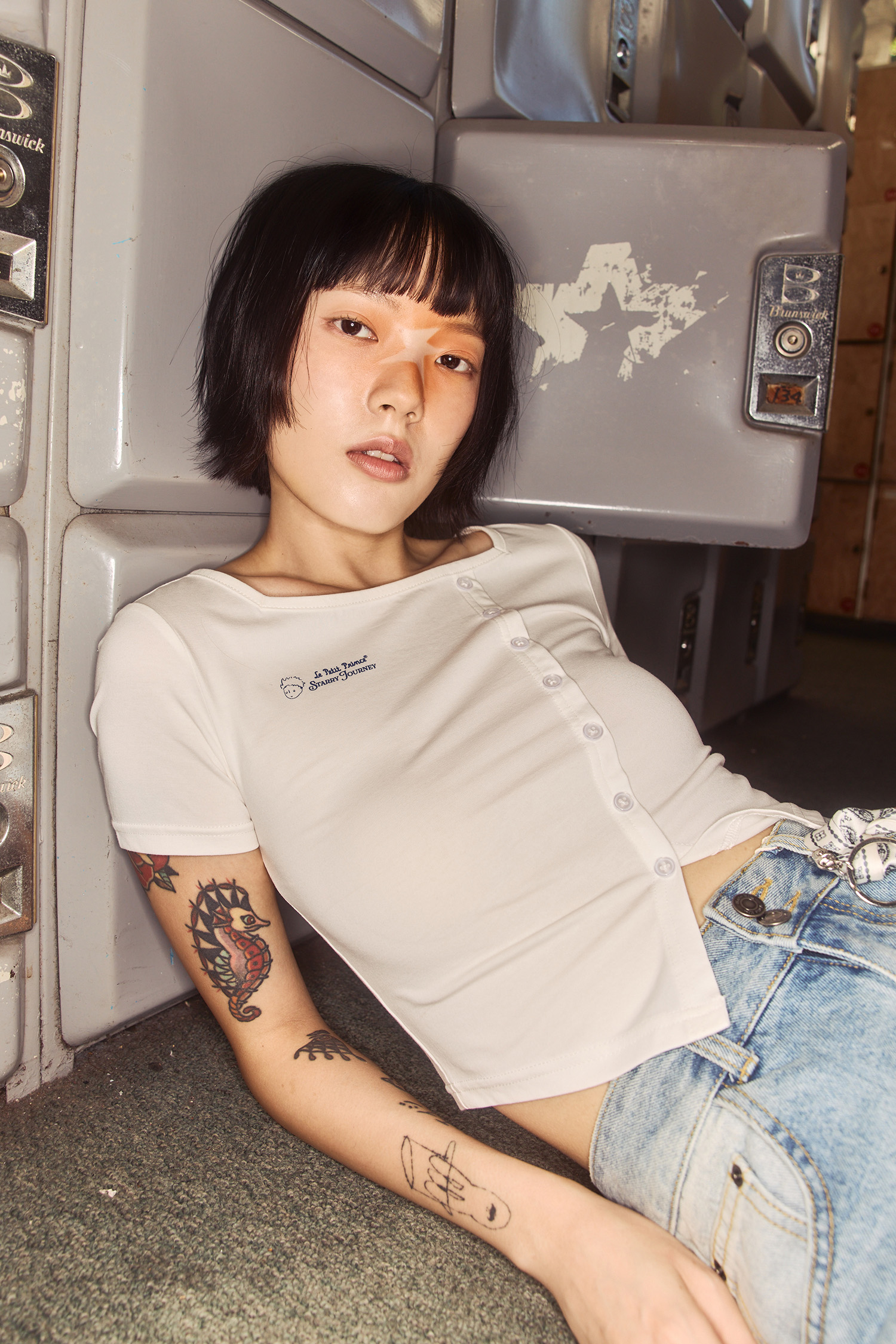 小王子 假開襟短袖上衣(女)