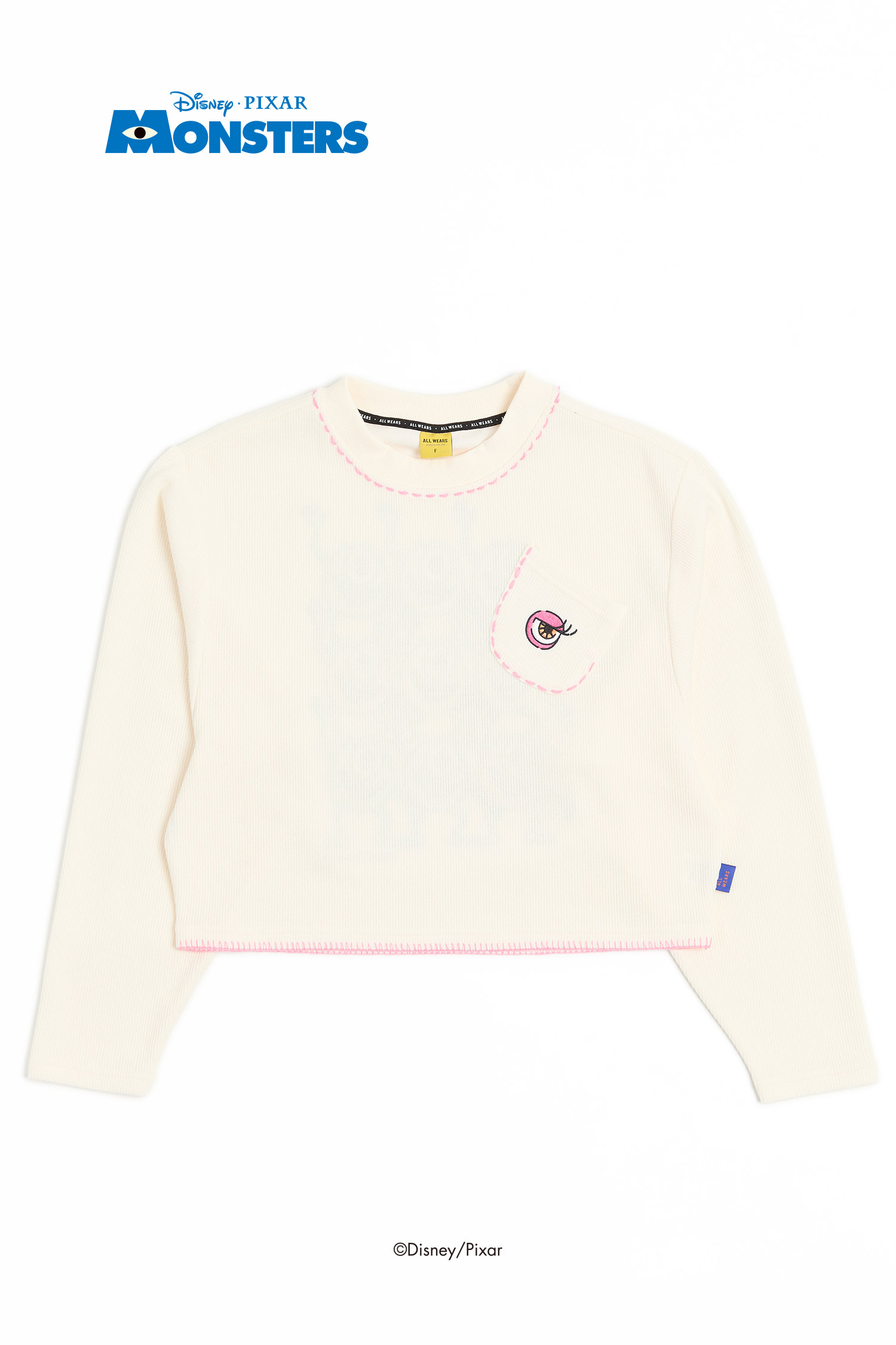 怪獸大學 針織口袋長袖上衣(女)