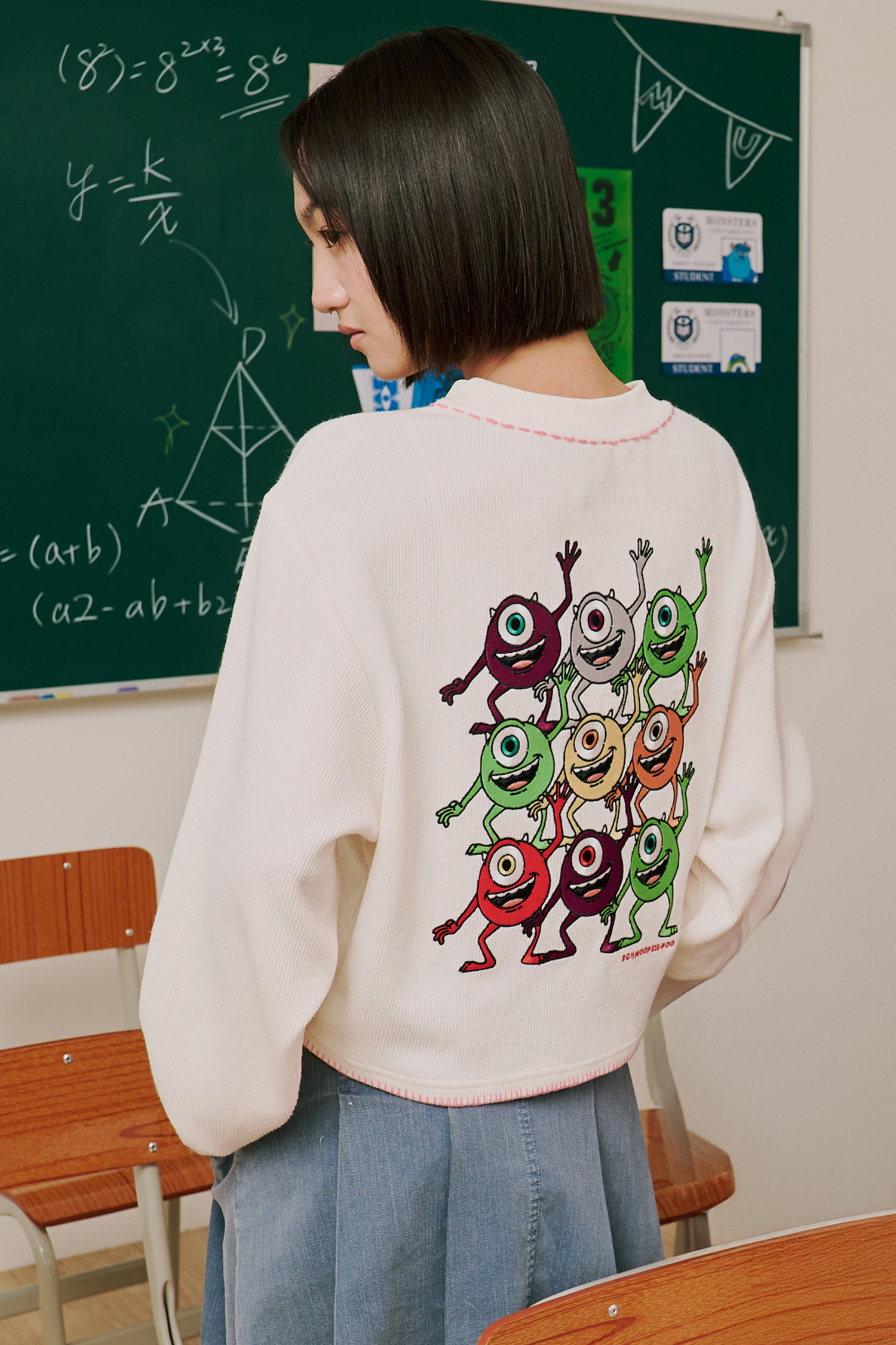 怪獸大學 針織口袋長袖上衣(女)