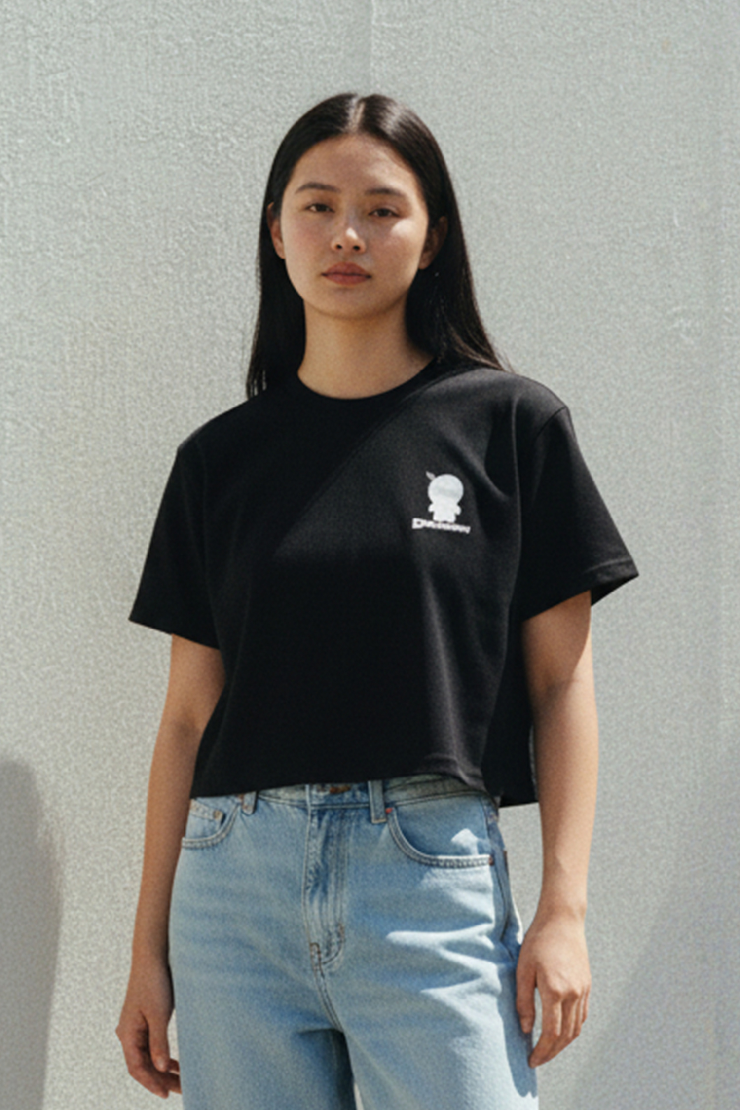 哆啦A夢 短版抽鬚短袖上衣(女)