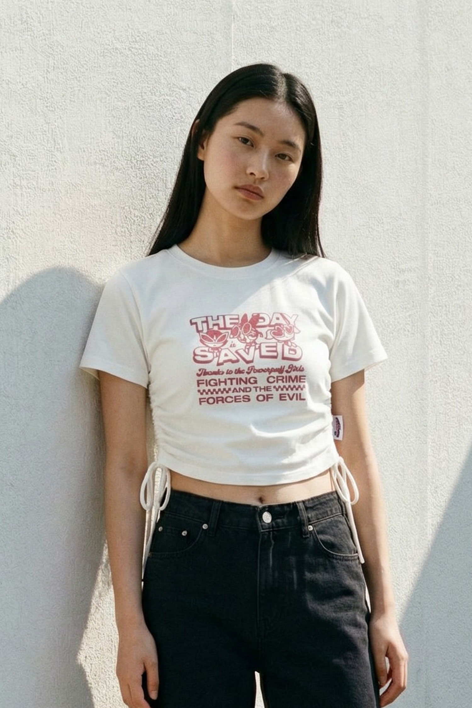 飛天小女警 抽繩復古短袖上衣(女)