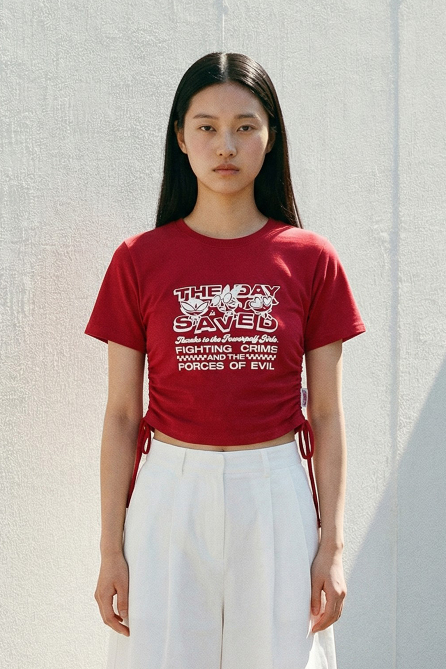 飛天小女警 抽繩復古短袖上衣(女)