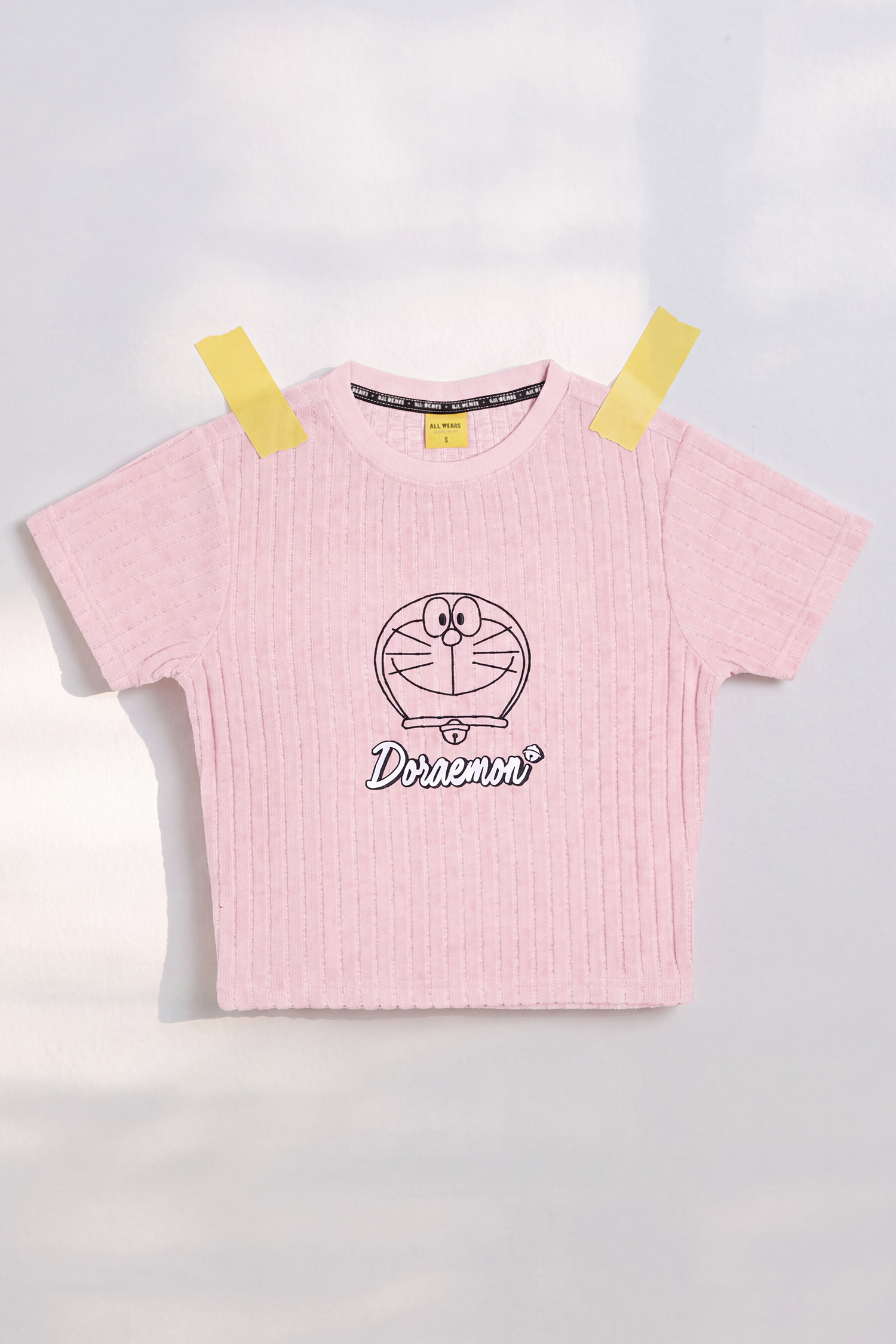 哆啦A夢 針織刺繡短袖上衣(女)