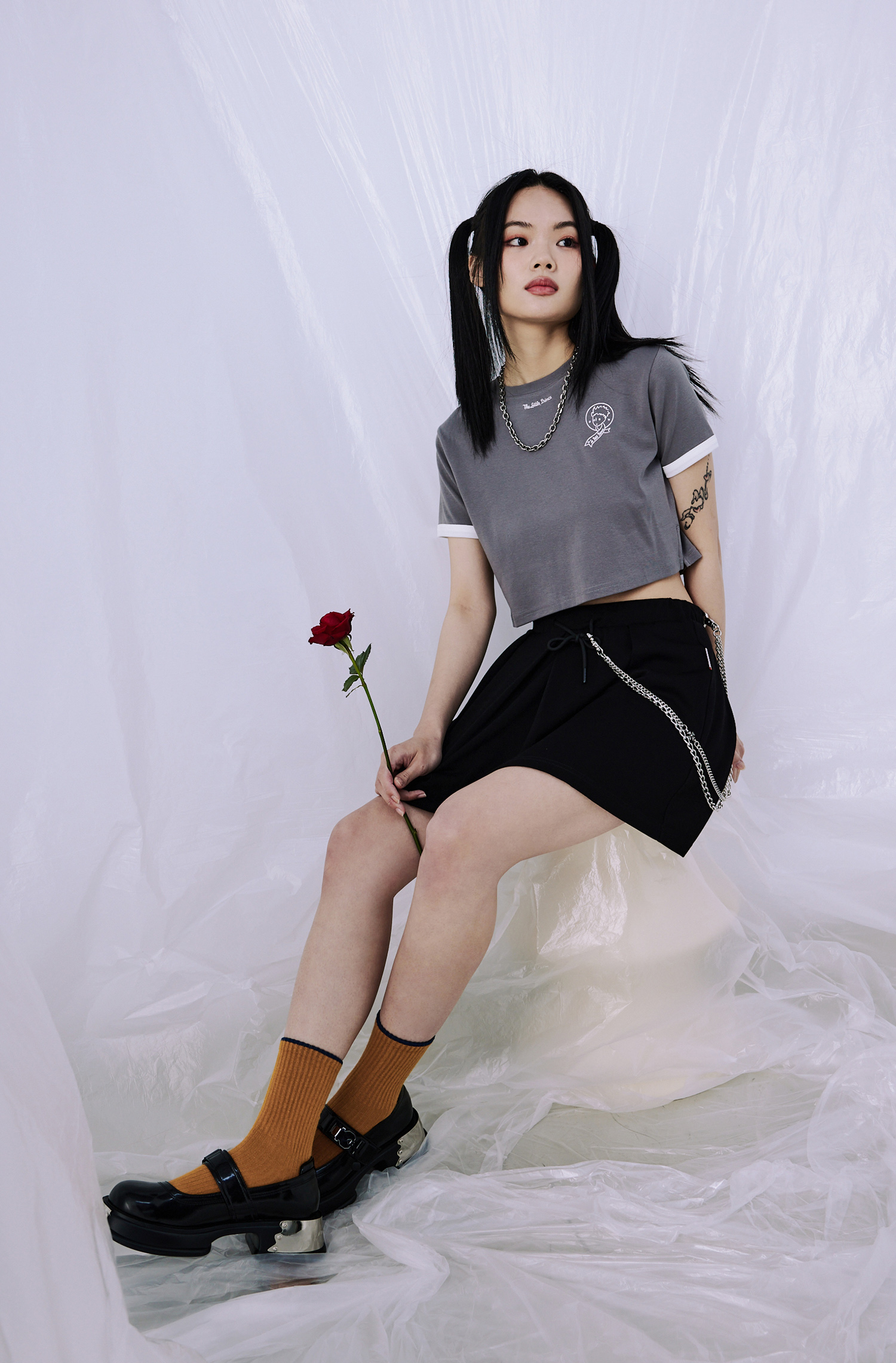 ALL WEARS 太空棉 打摺休閒短裙(女)