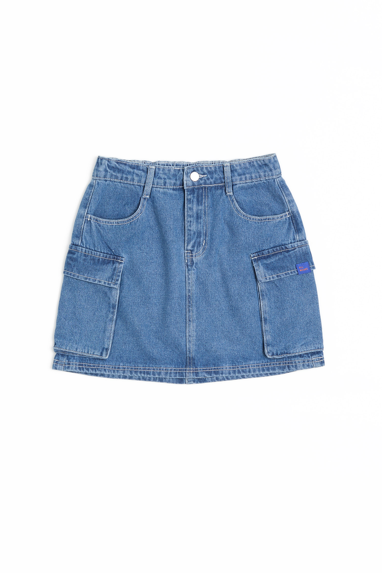 ALL WEARS 明線雙口袋牛仔短裙(女)