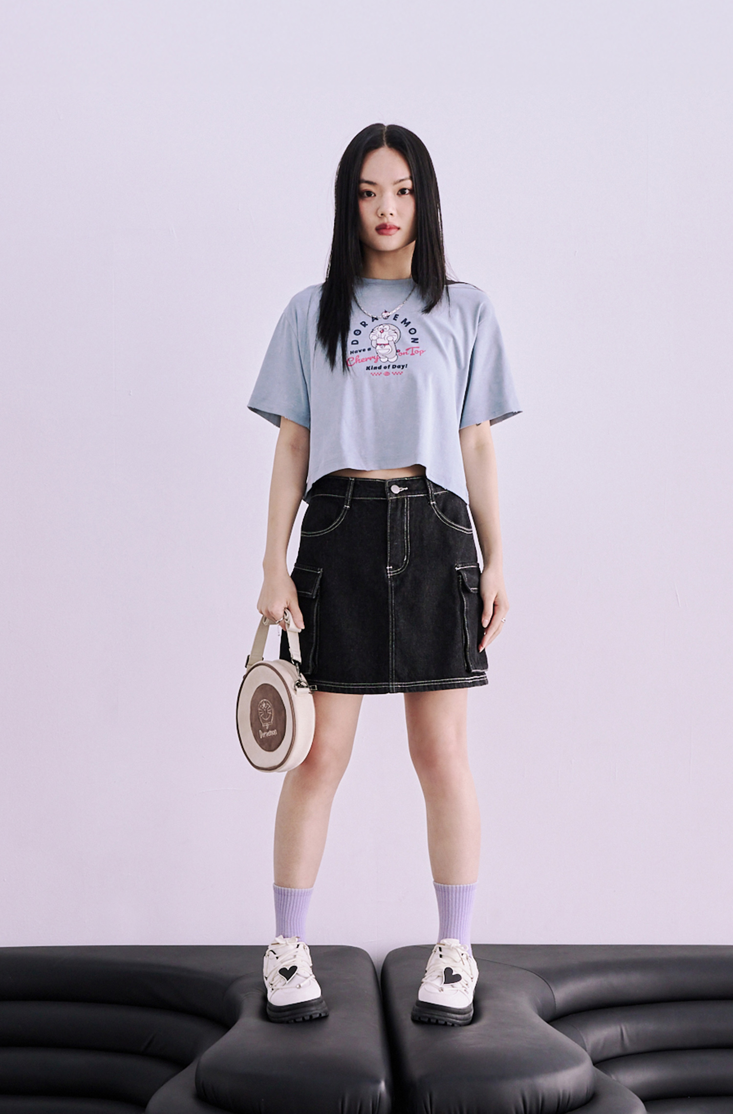 ALL WEARS 明線雙口袋牛仔短裙(女)