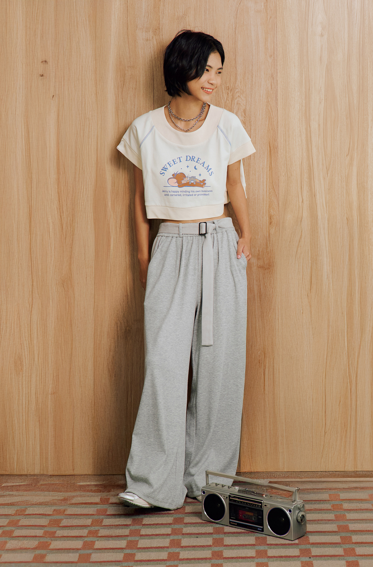 ALLWEARS 異材質腰帶長褲(女)