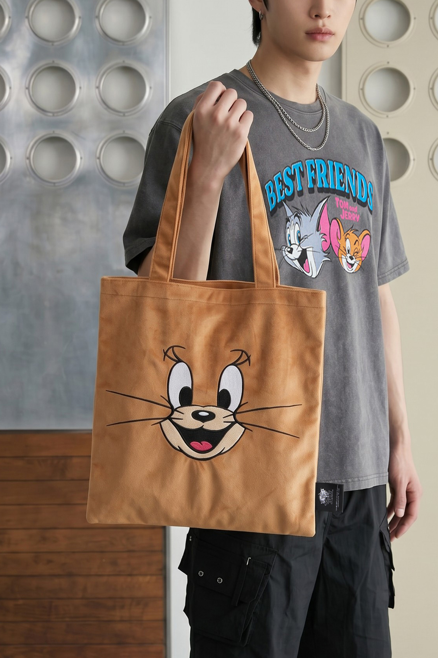 TOM AND JERRY 絨毛托特包