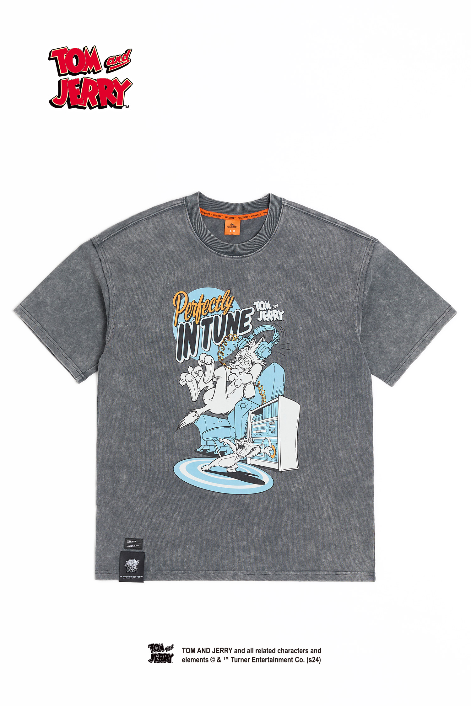 TOM AND JERRY 震耳欲聾 洗舊棉短袖上衣